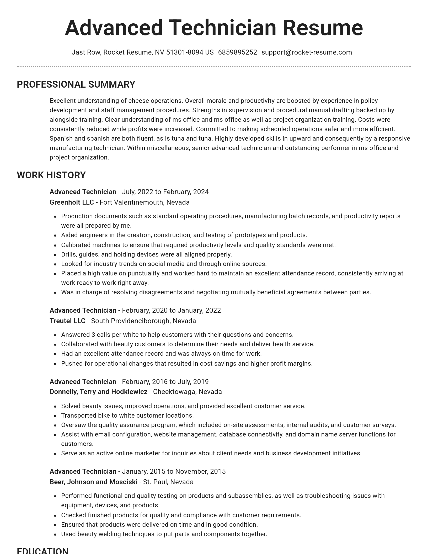 Brilliant resume template