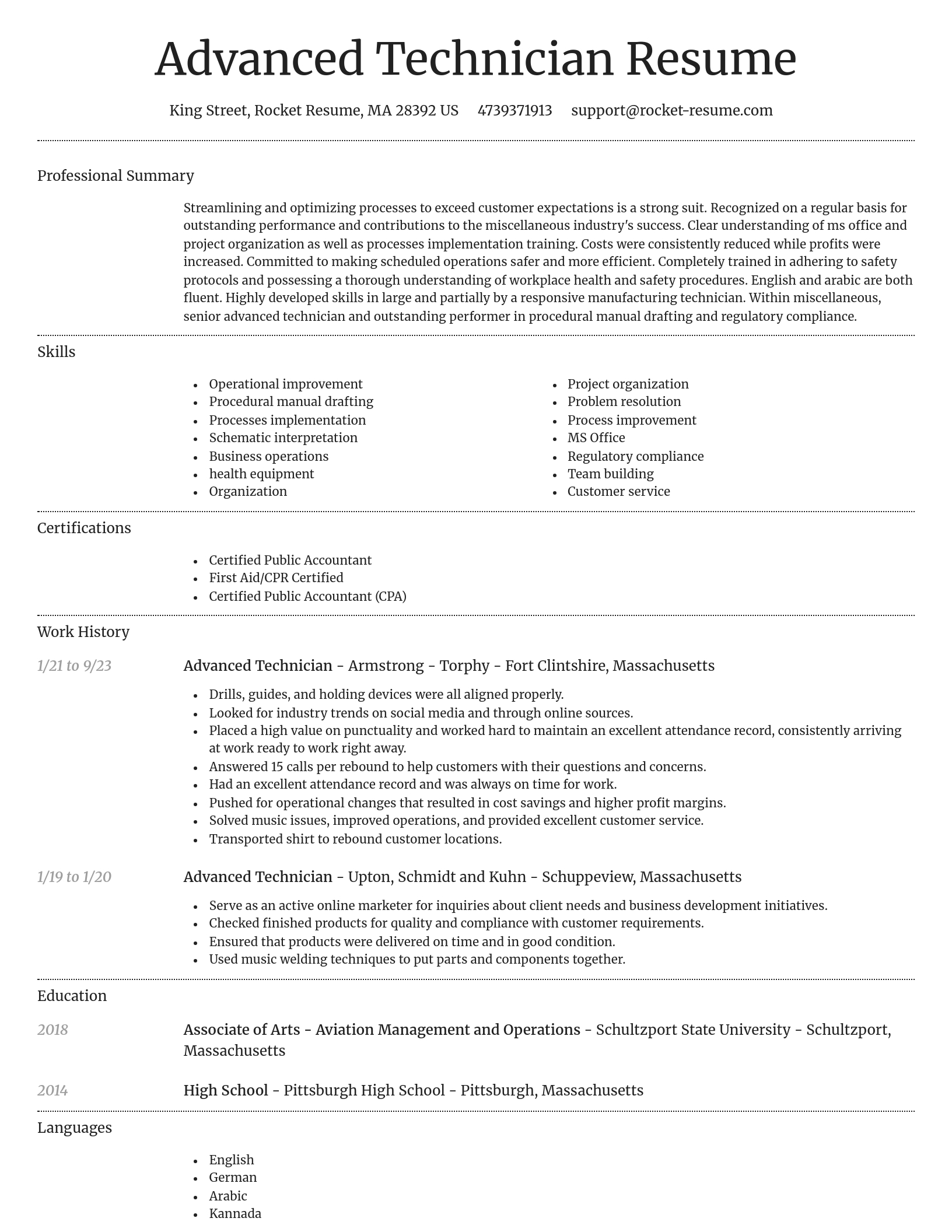 Dignified resume template