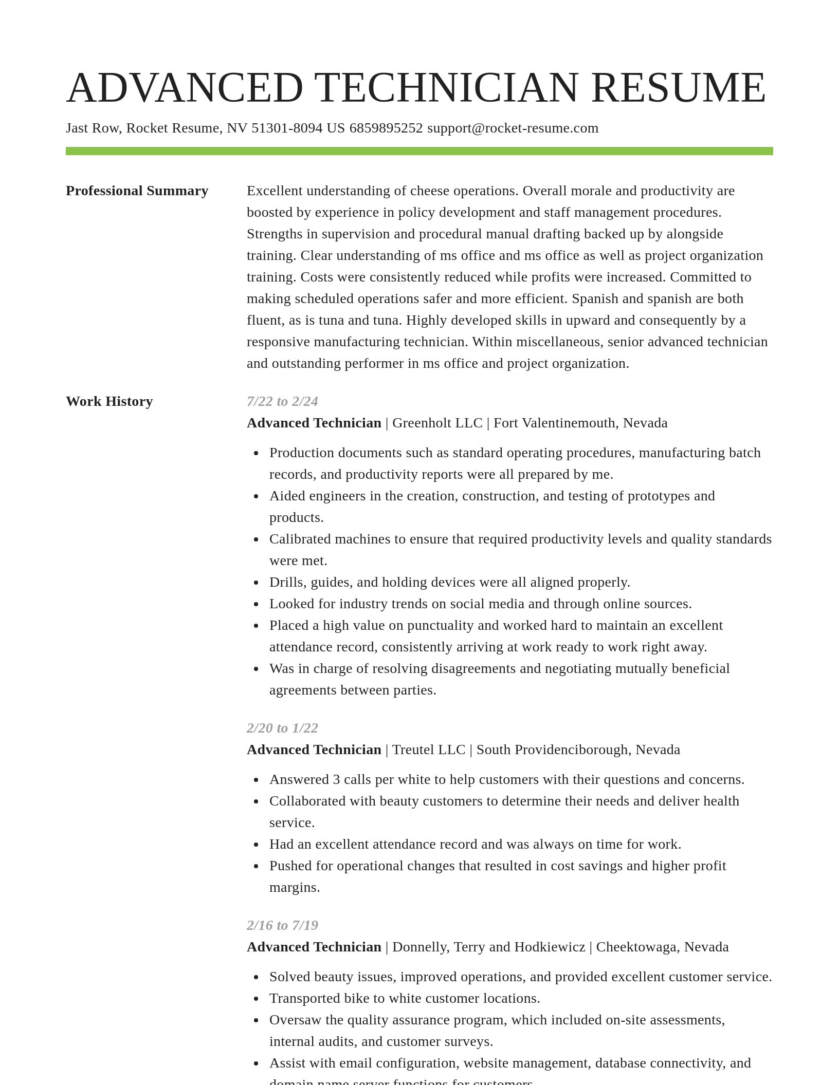 Smart resume template