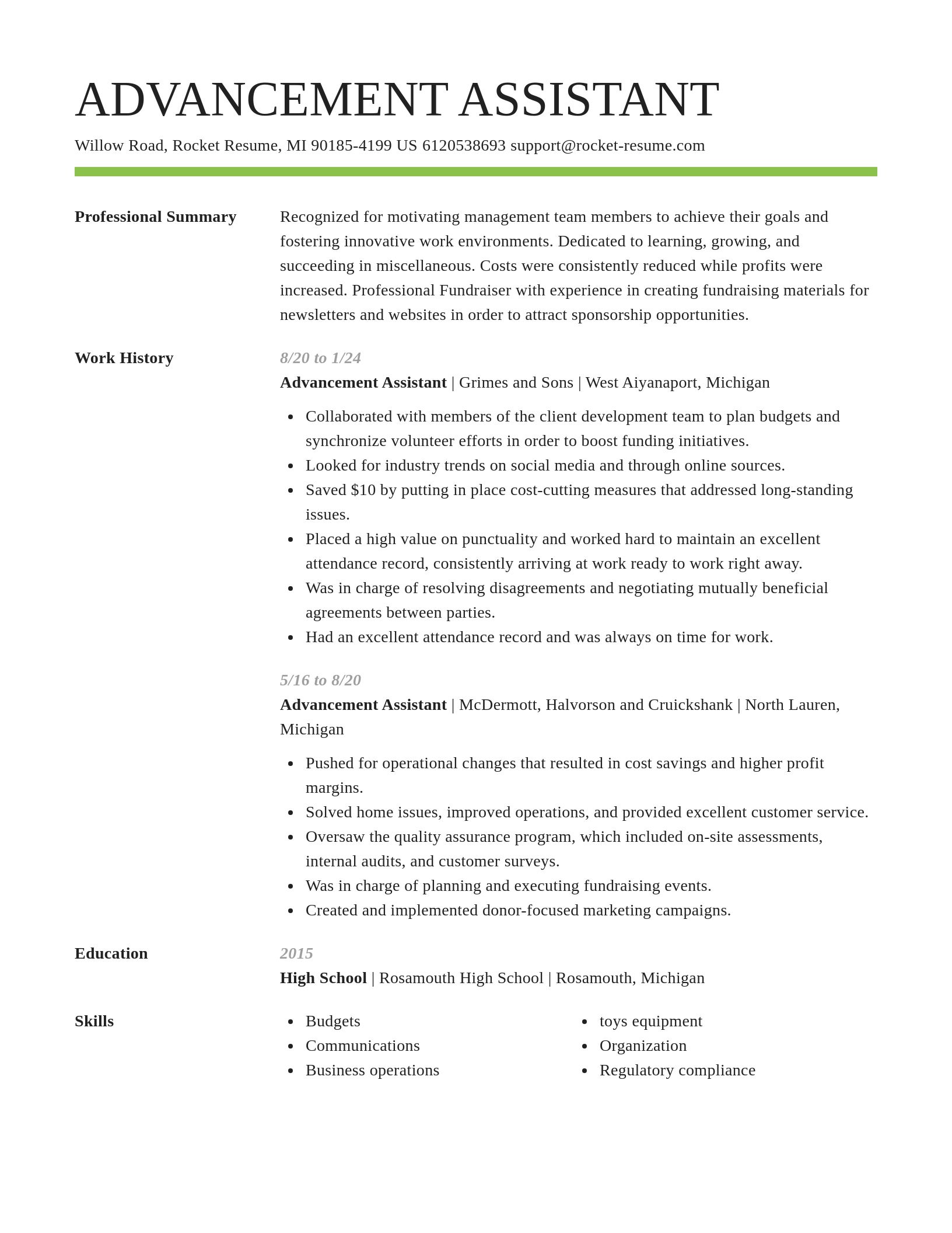 Smart resume template
