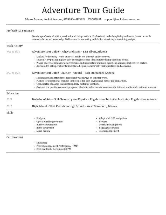 Dignified resume template