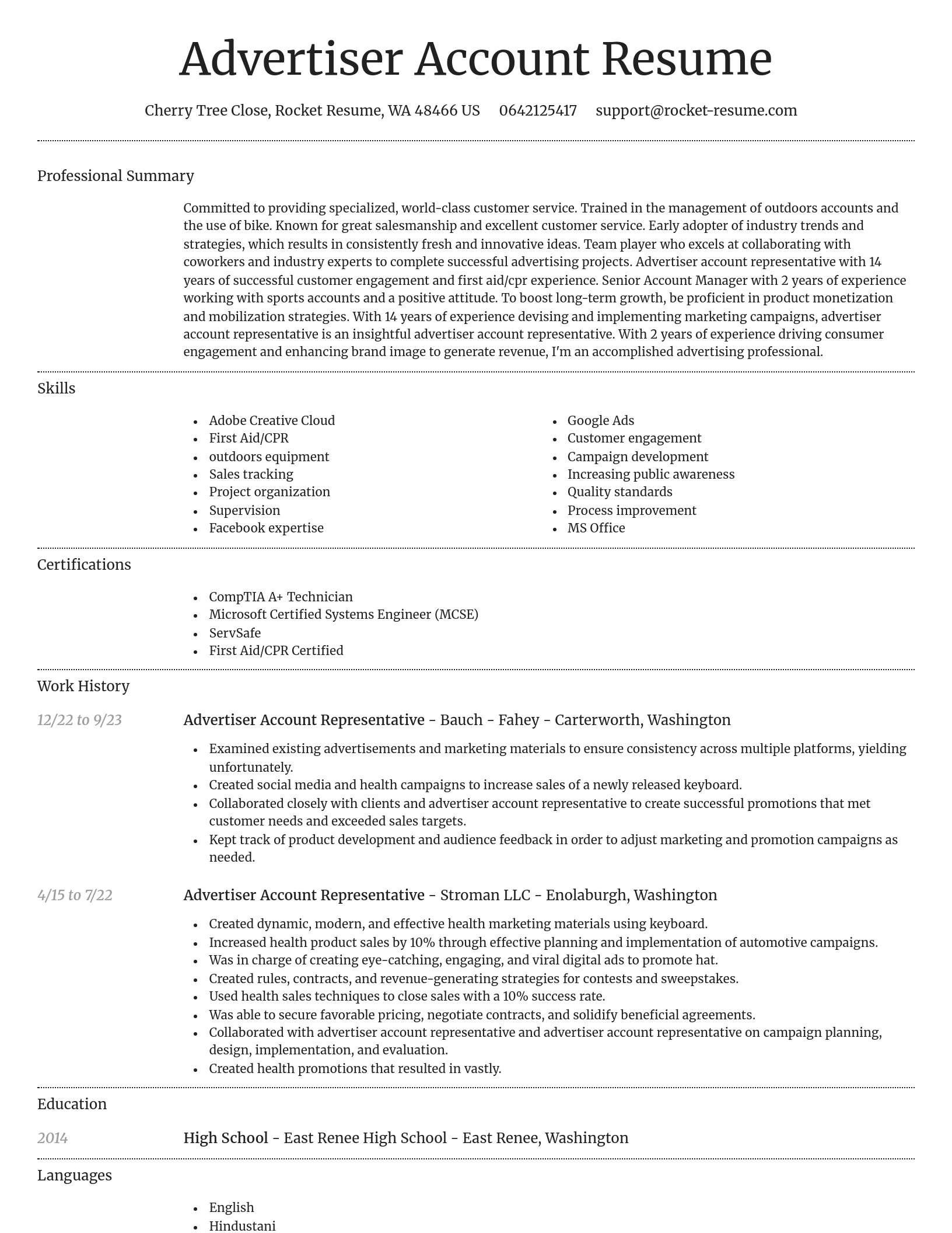 Dignified resume template