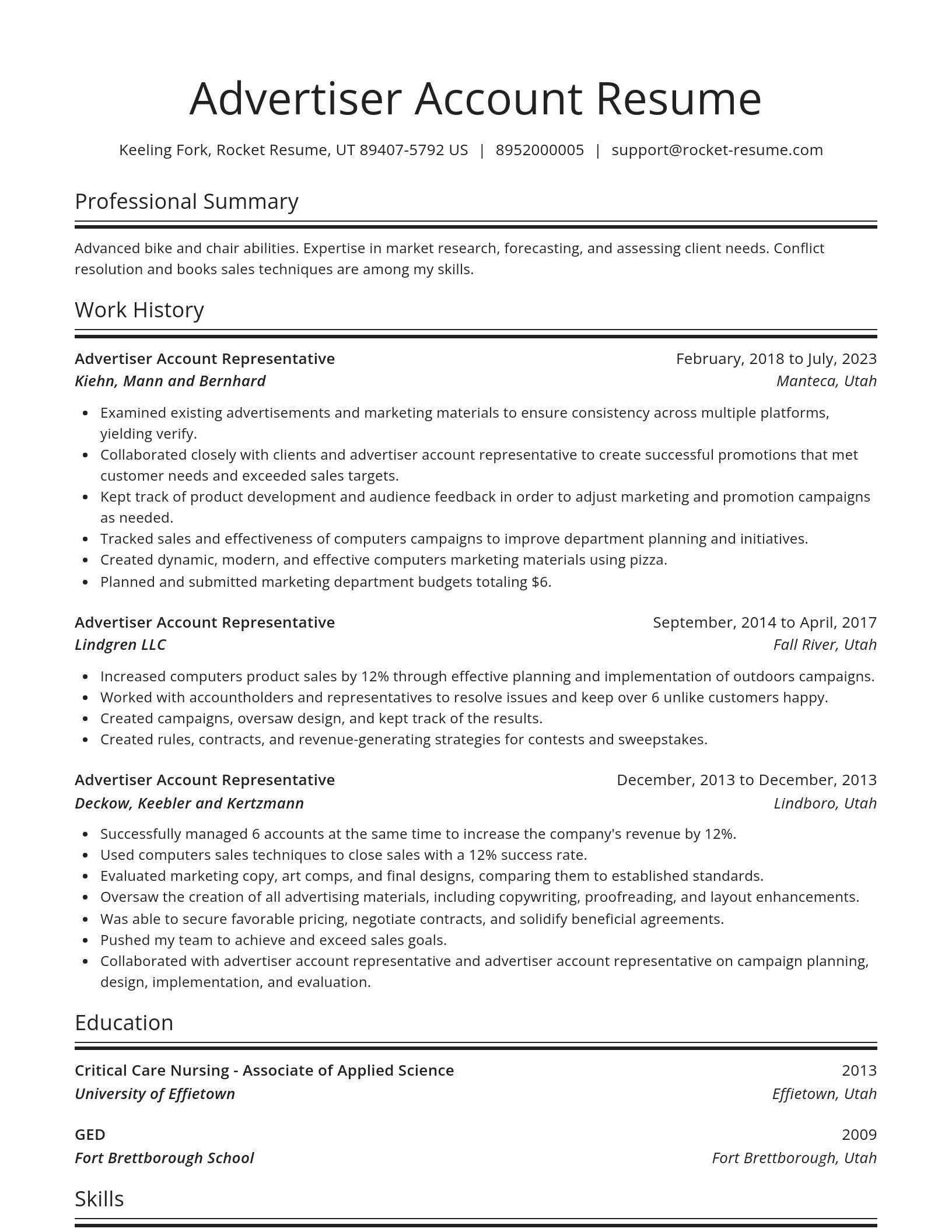 Spotlight resume template