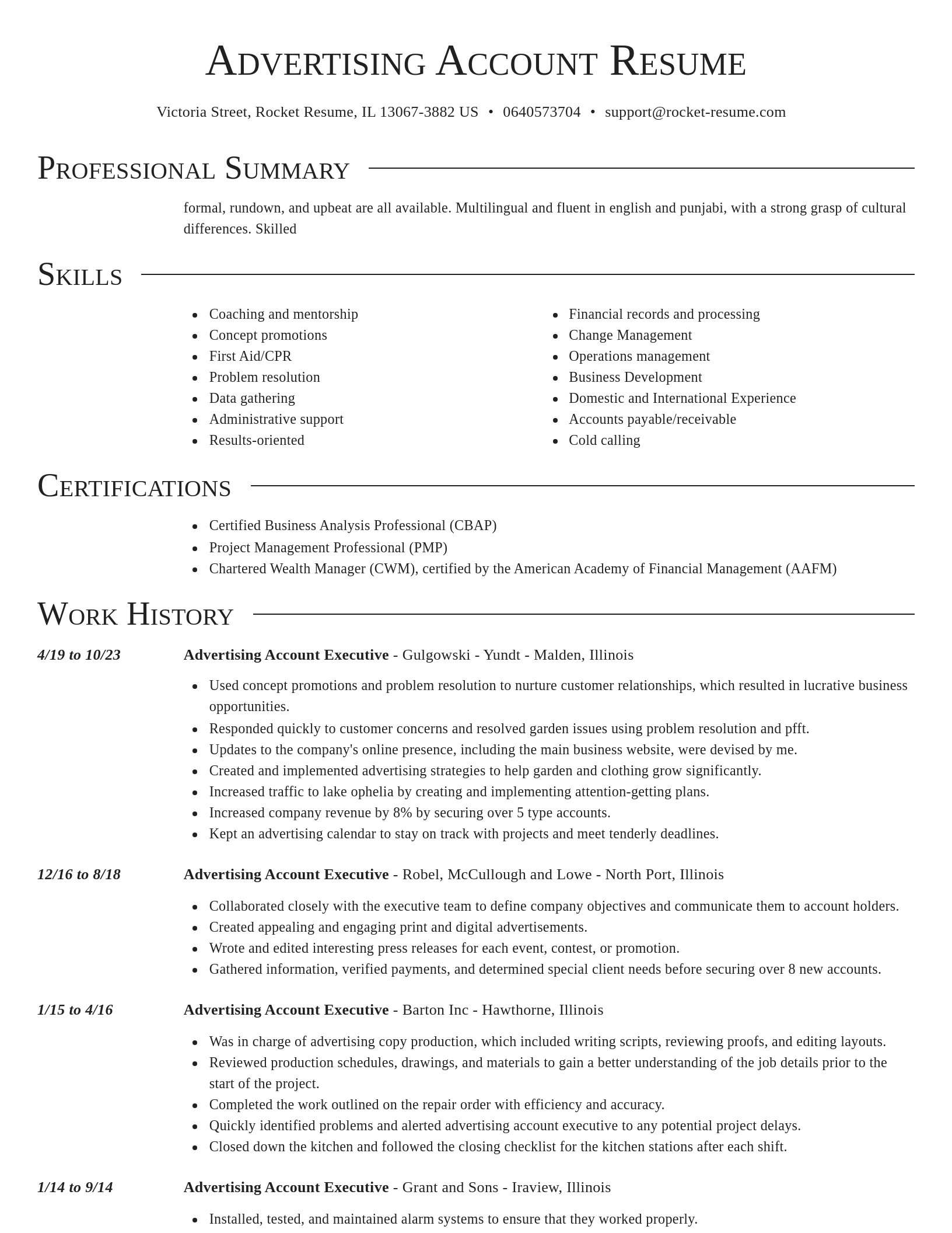 Director resume template