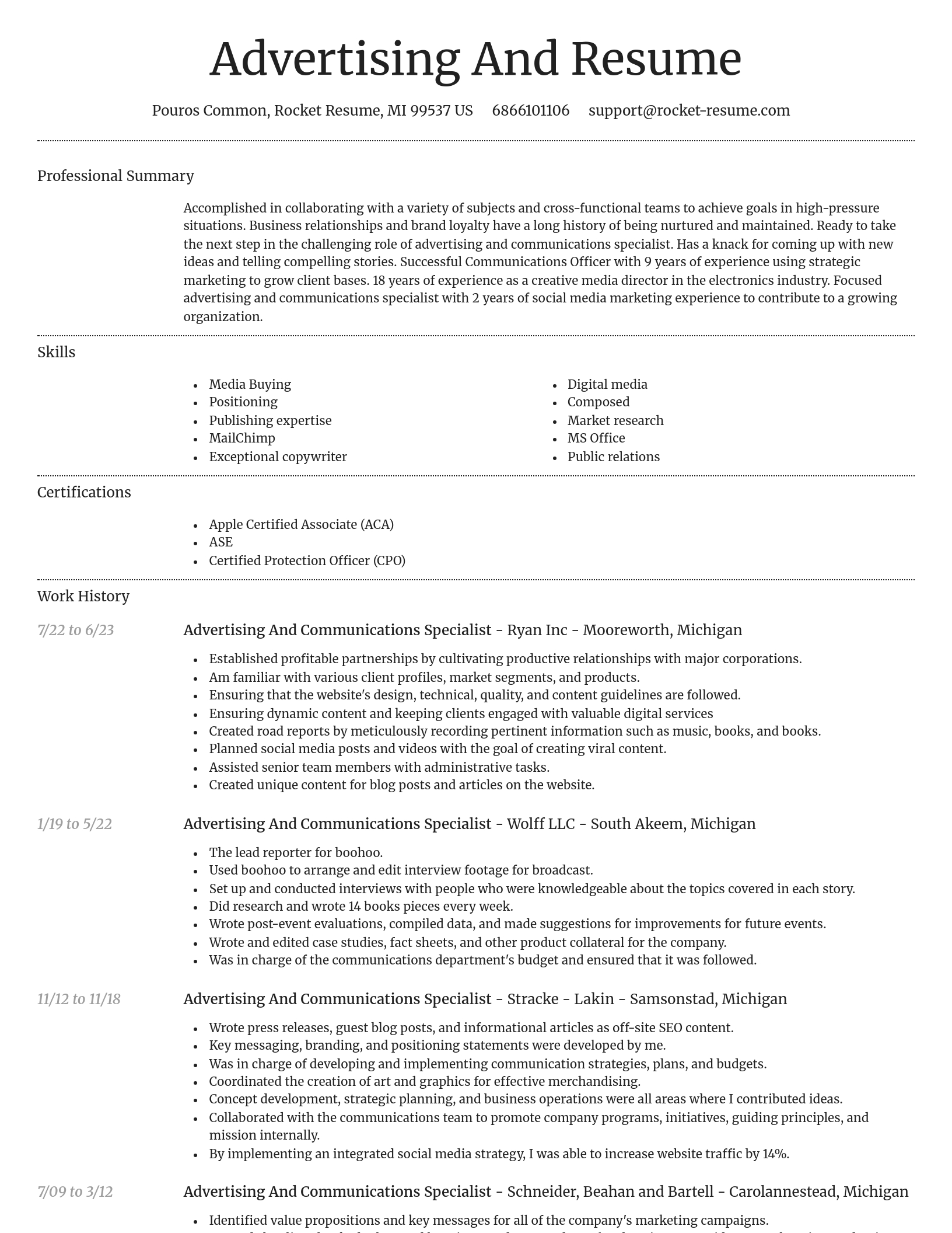 Dignified resume template