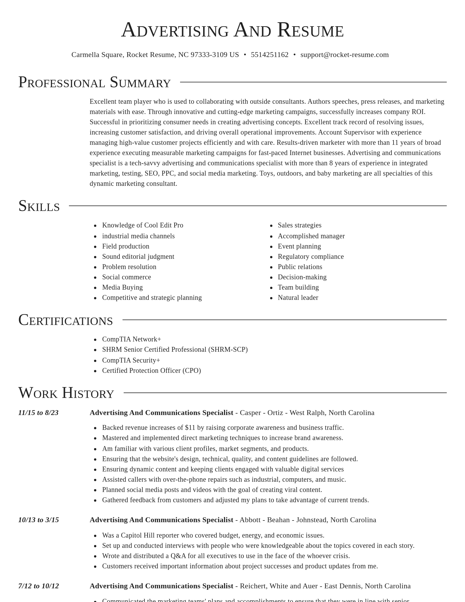 Director resume template
