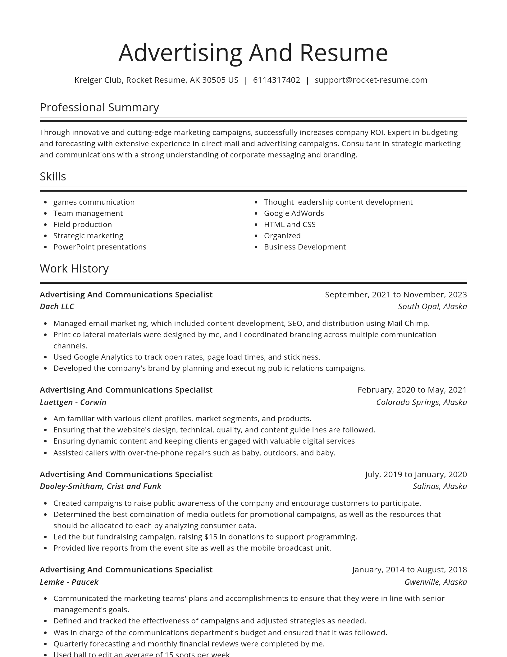 Spotlight resume template