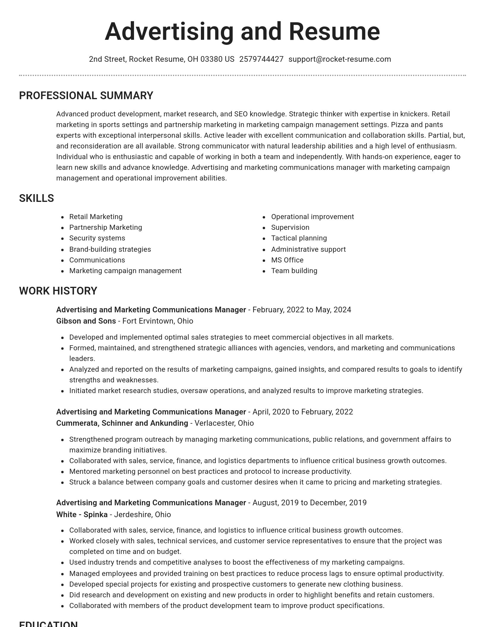 Brilliant resume template