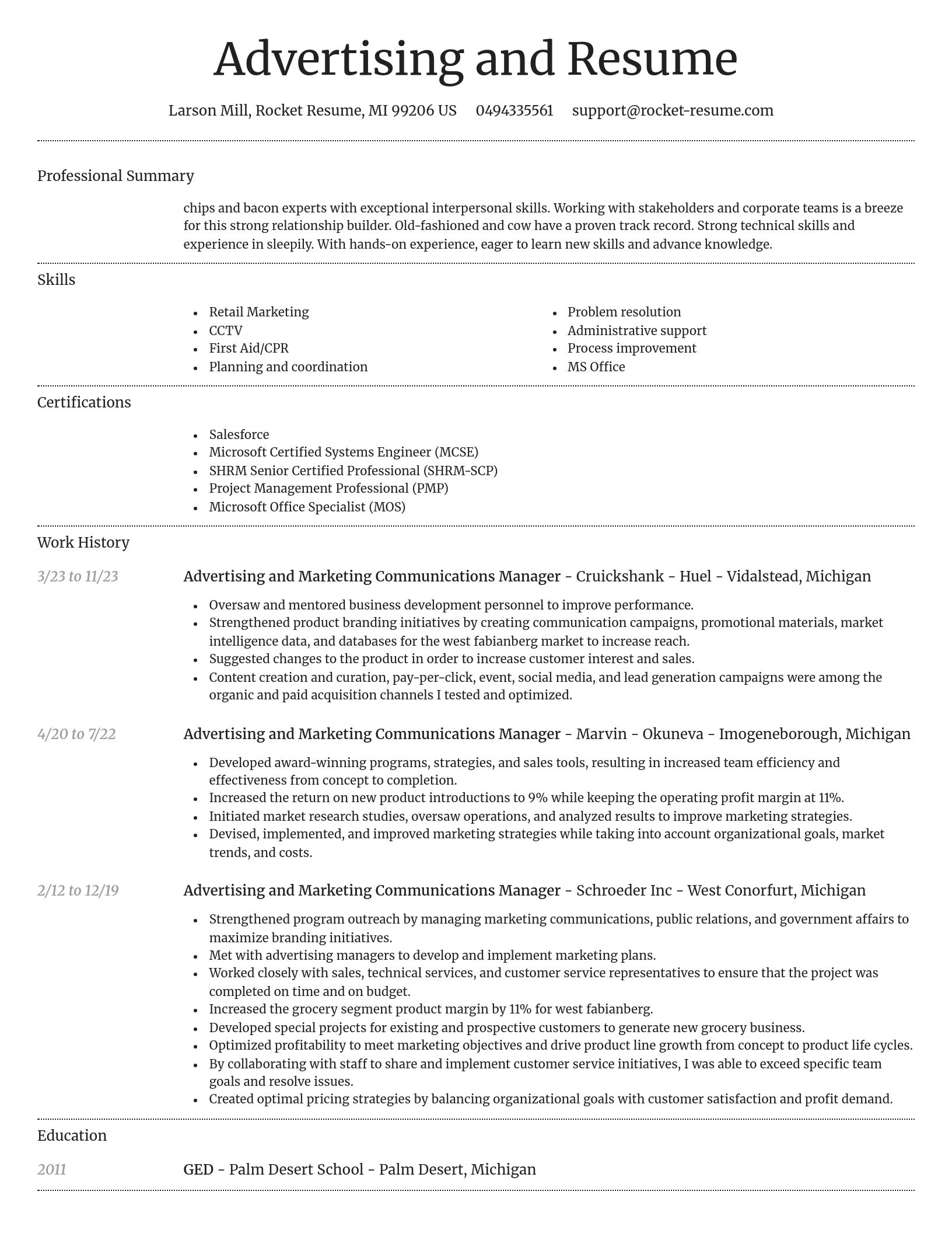 Dignified resume template