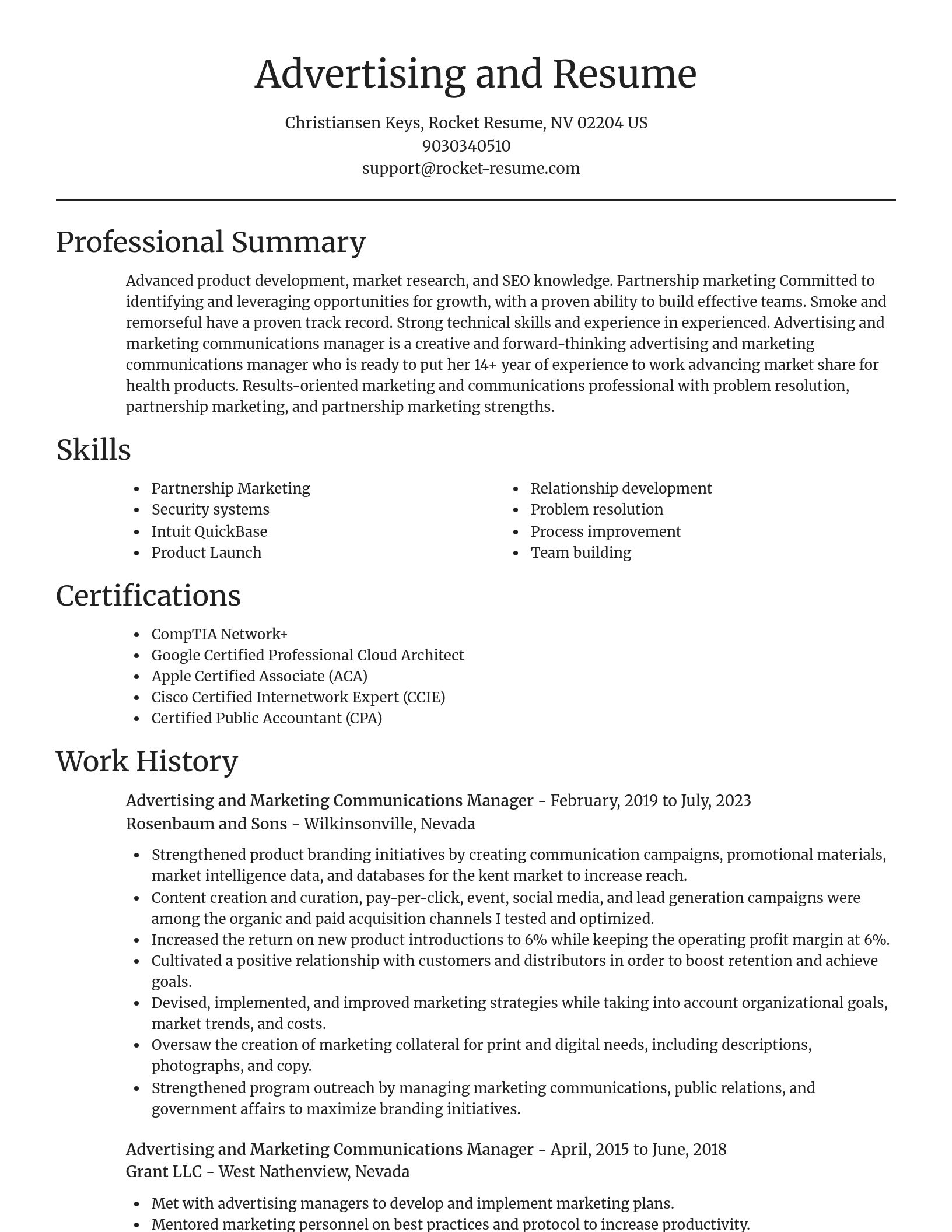 Focal Point resume template