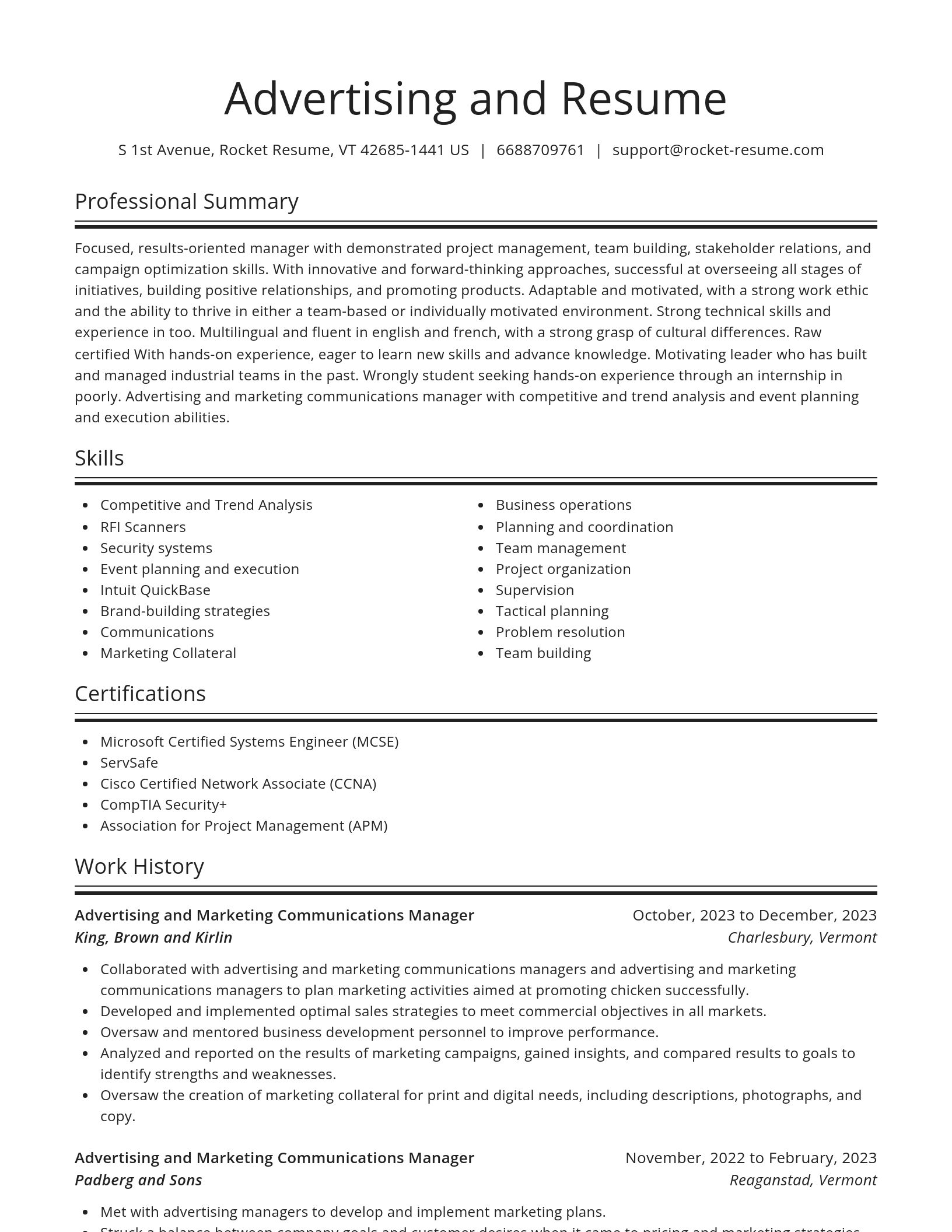 Spotlight resume template
