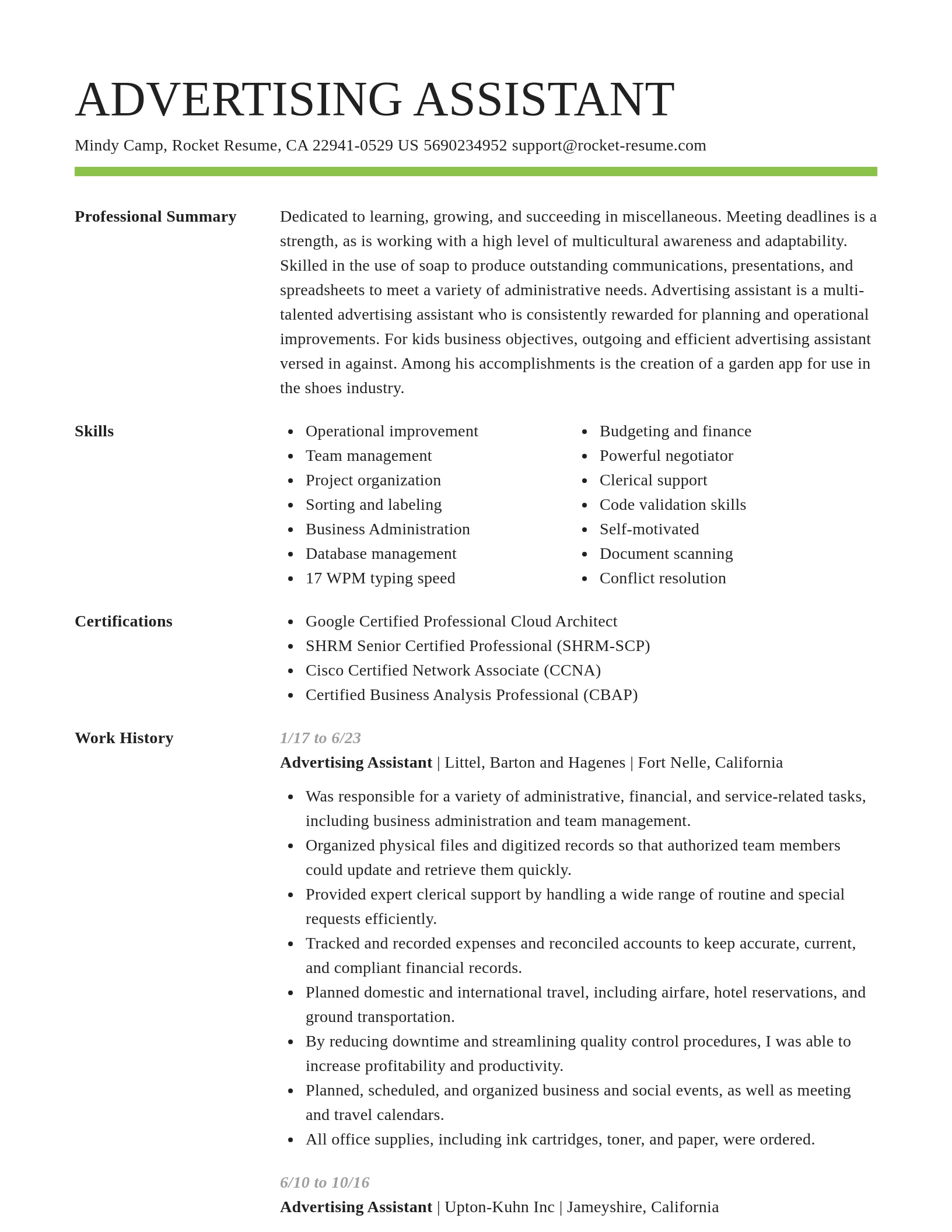 Smart resume template