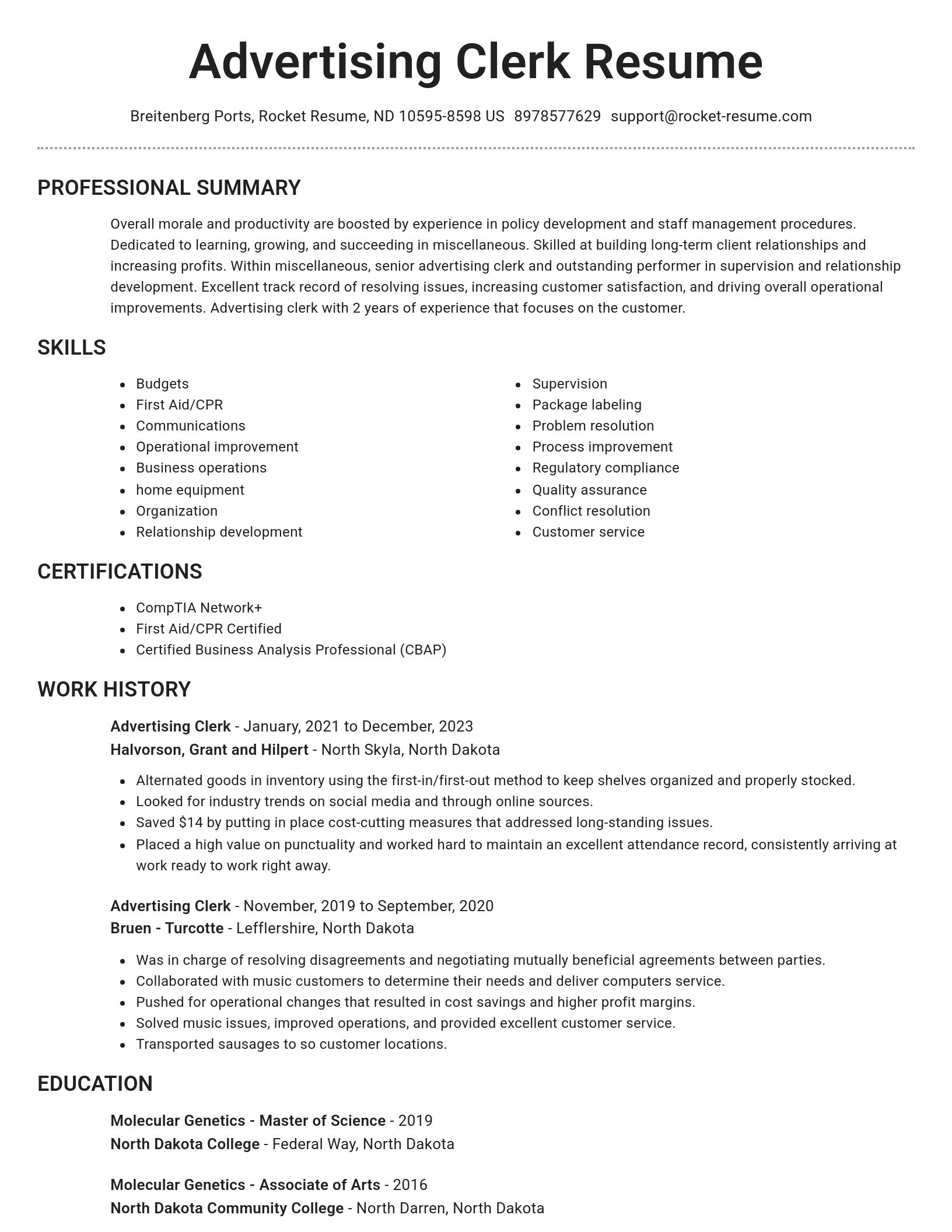 Brilliant resume template
