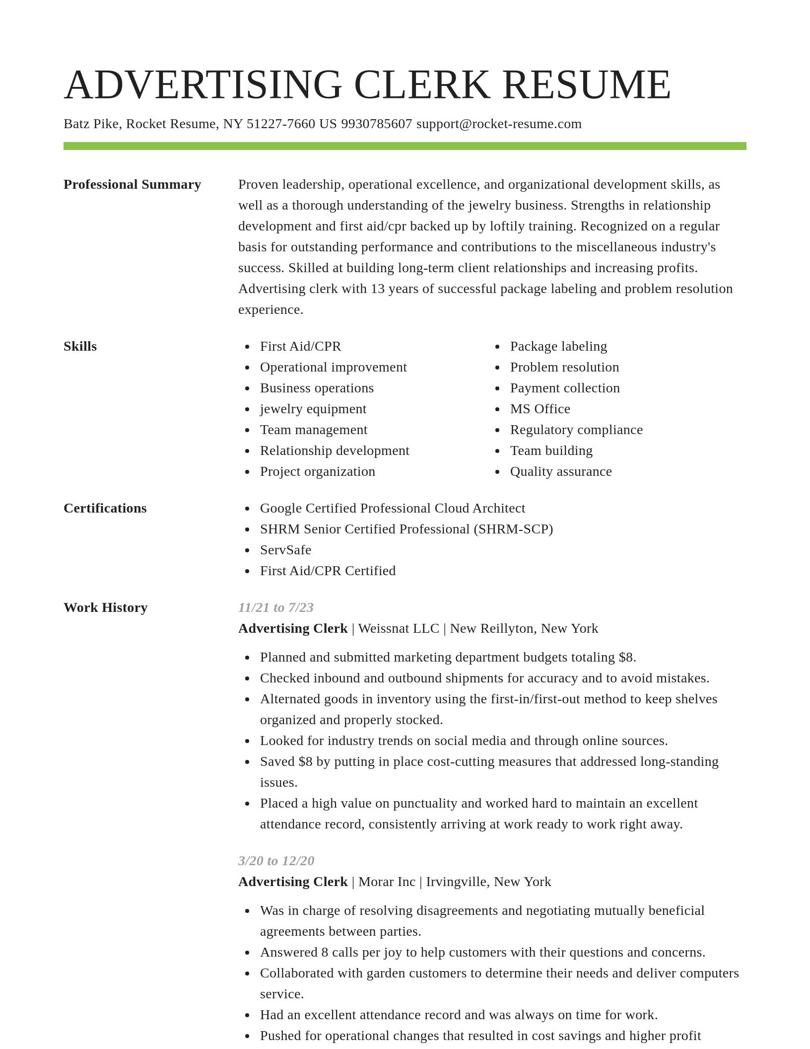 Smart resume template