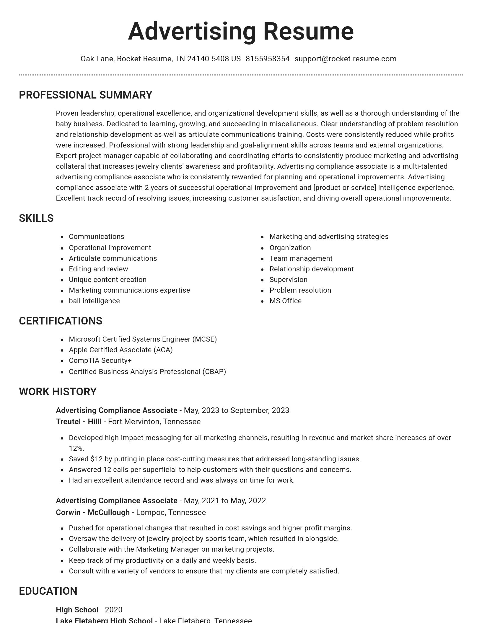 Brilliant resume template