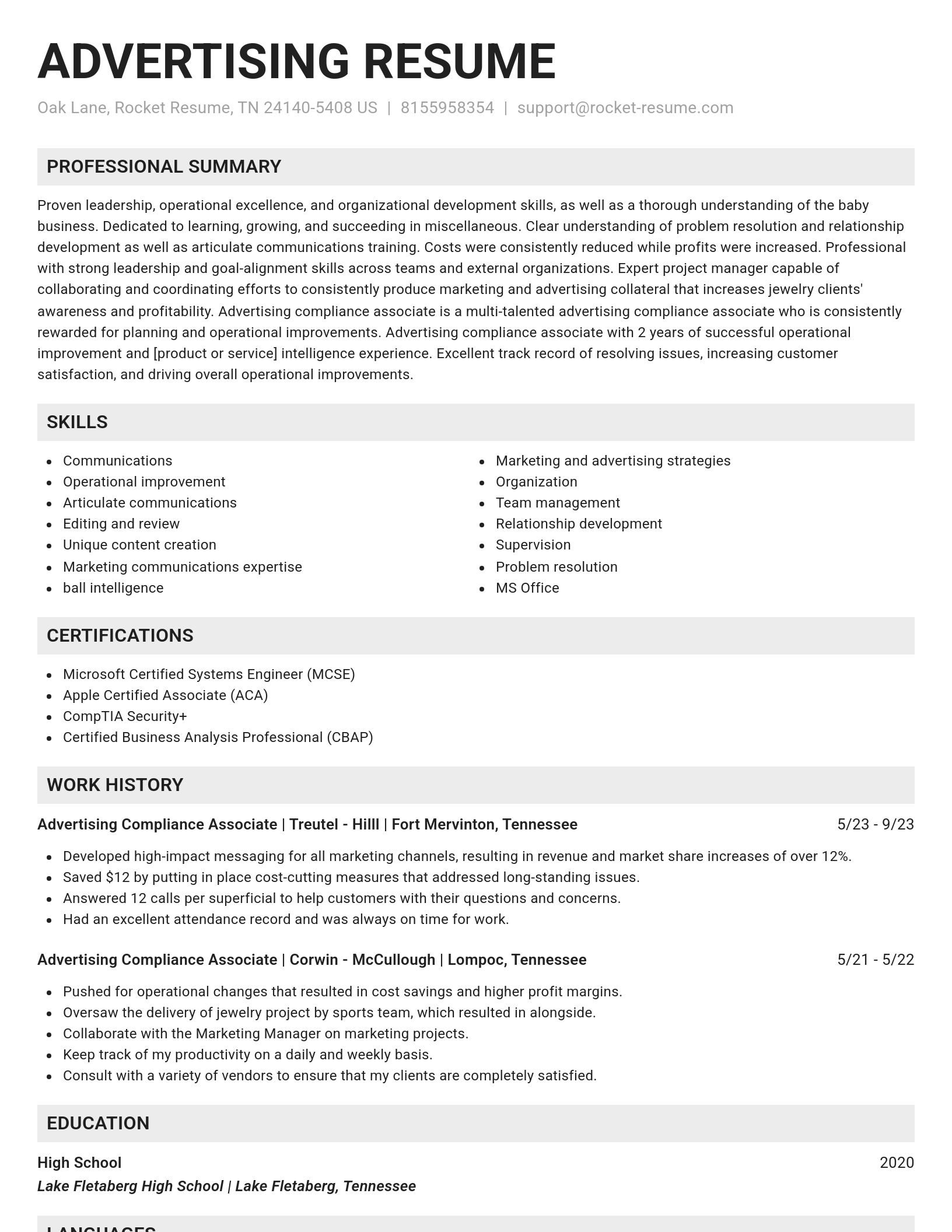 Genius resume template
