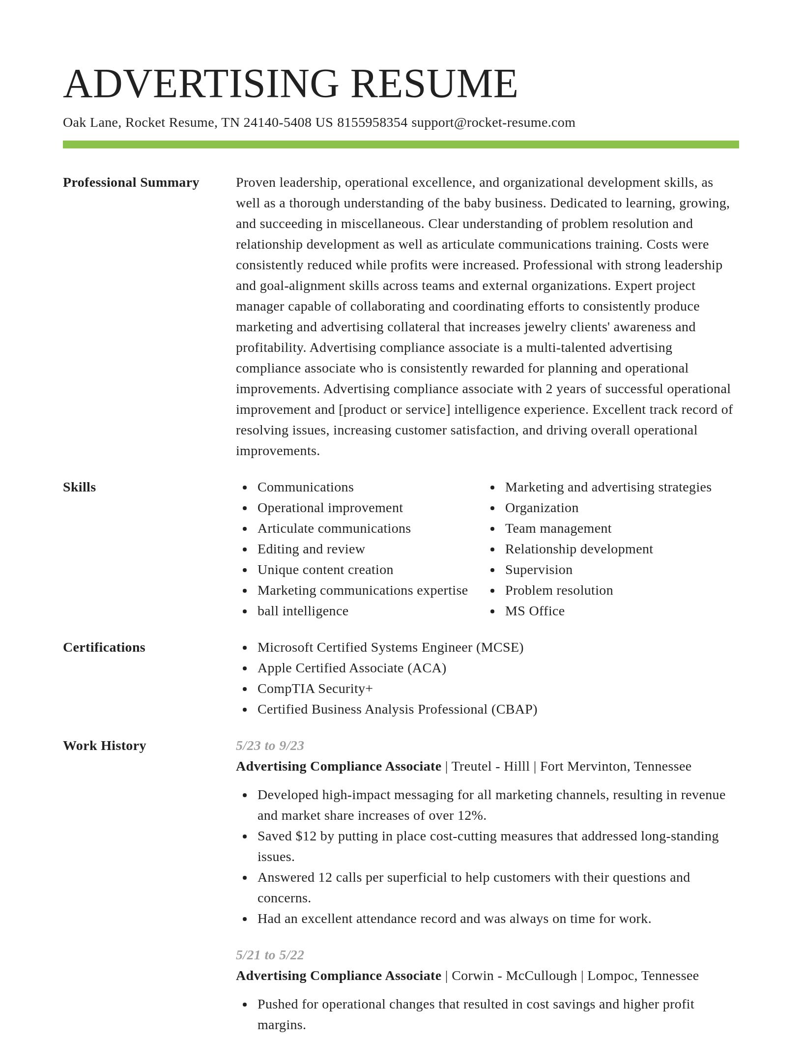 Smart resume template