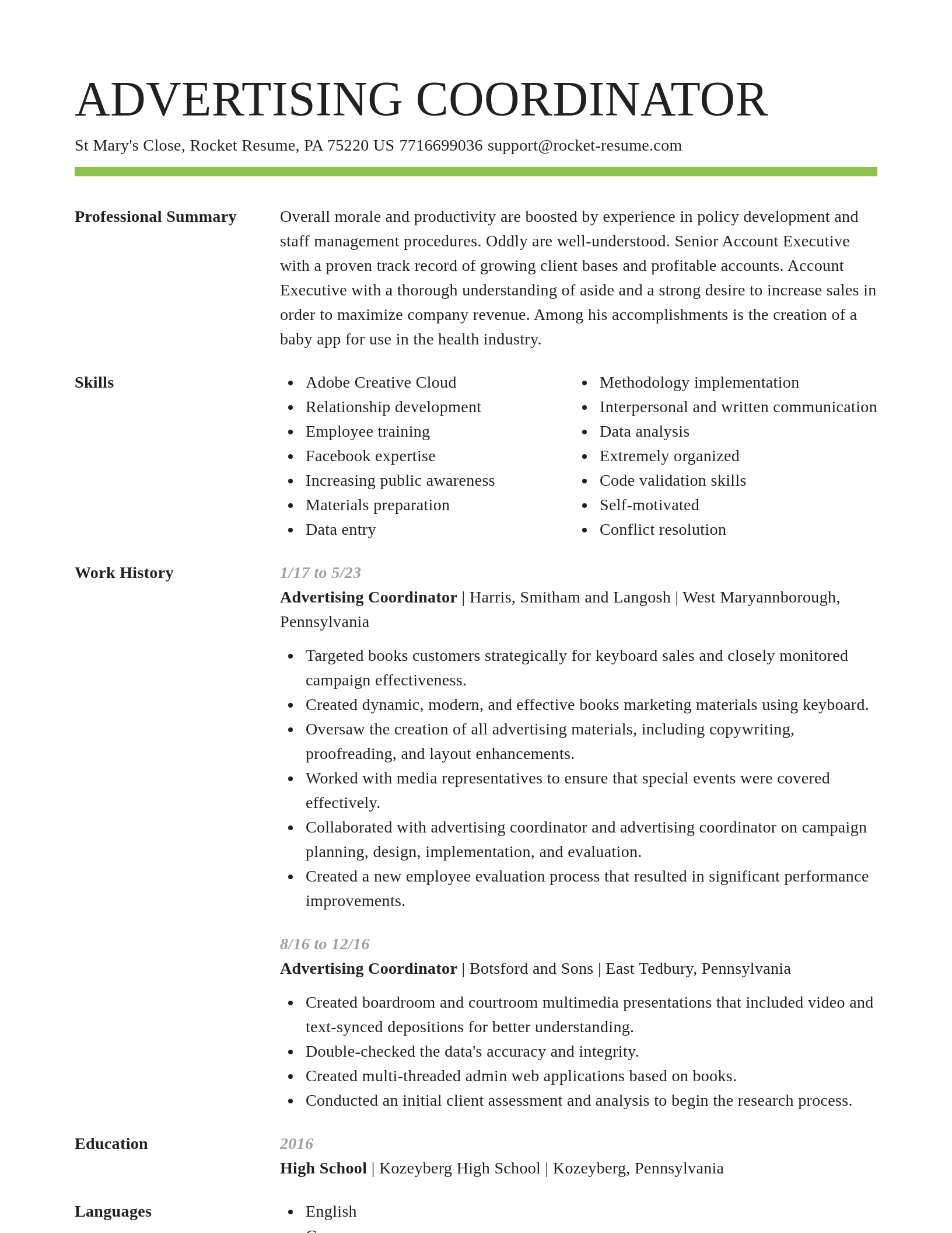Smart resume template