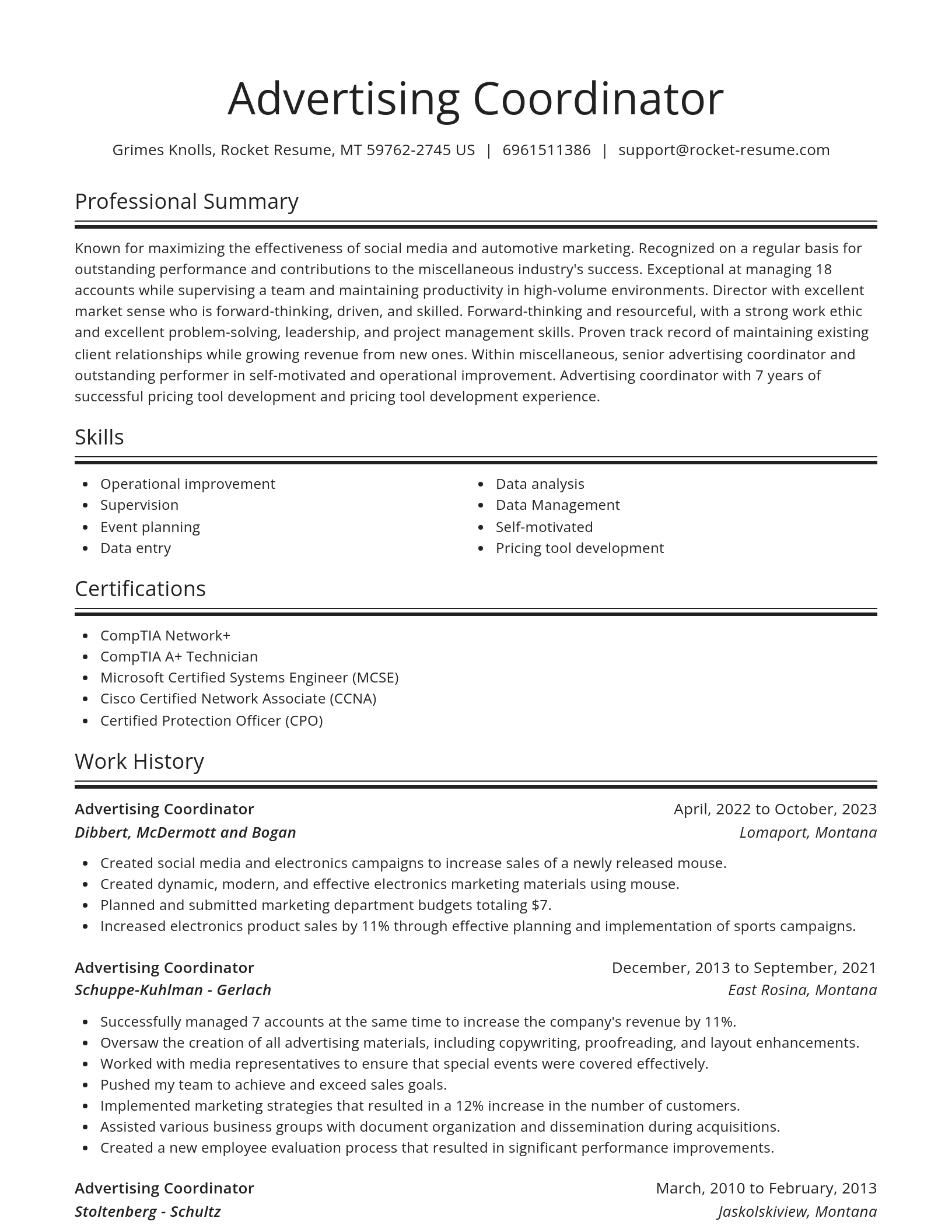 Spotlight resume template