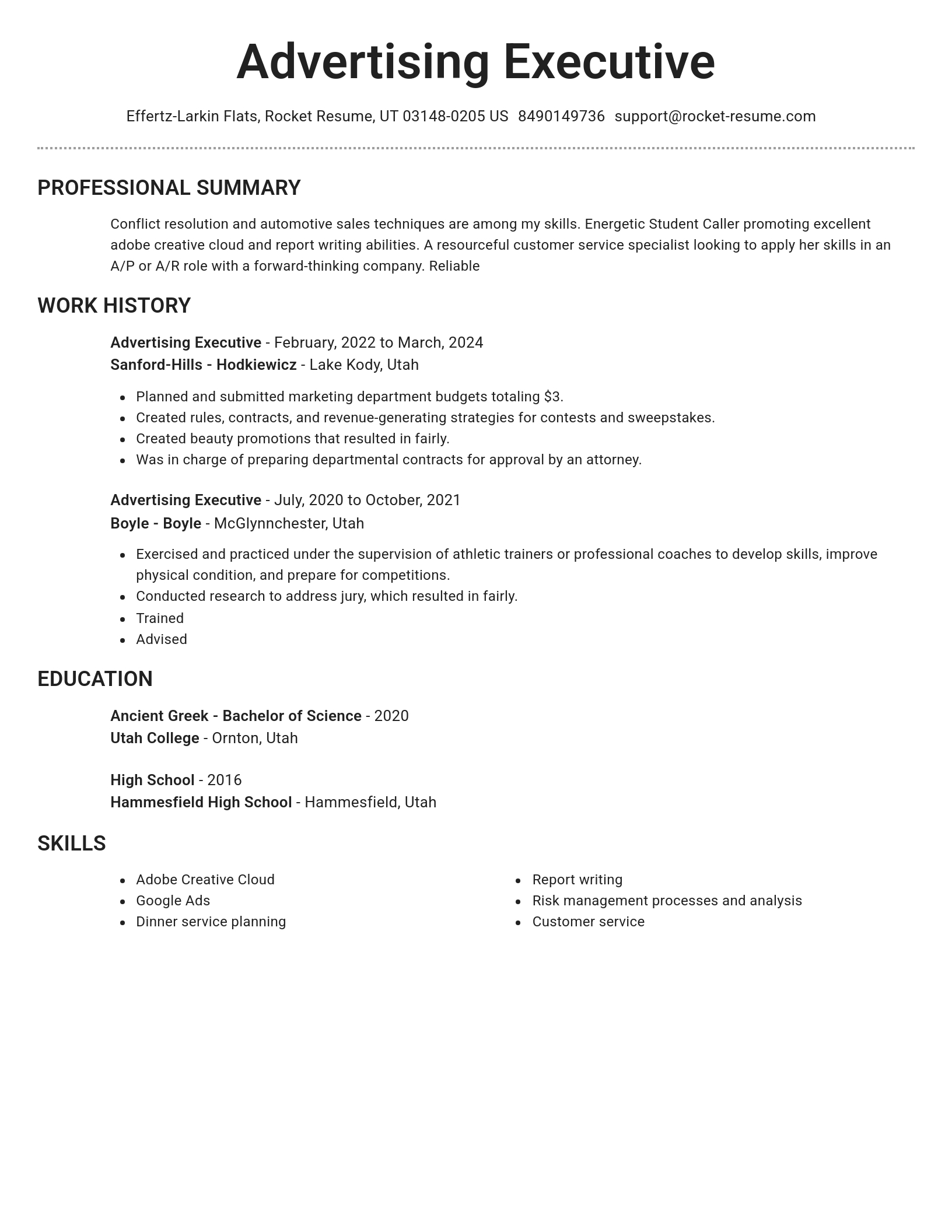 Brilliant resume template