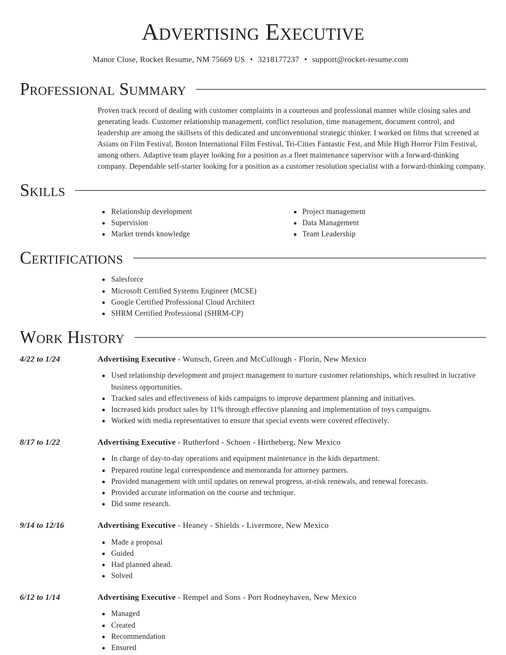 Director resume template