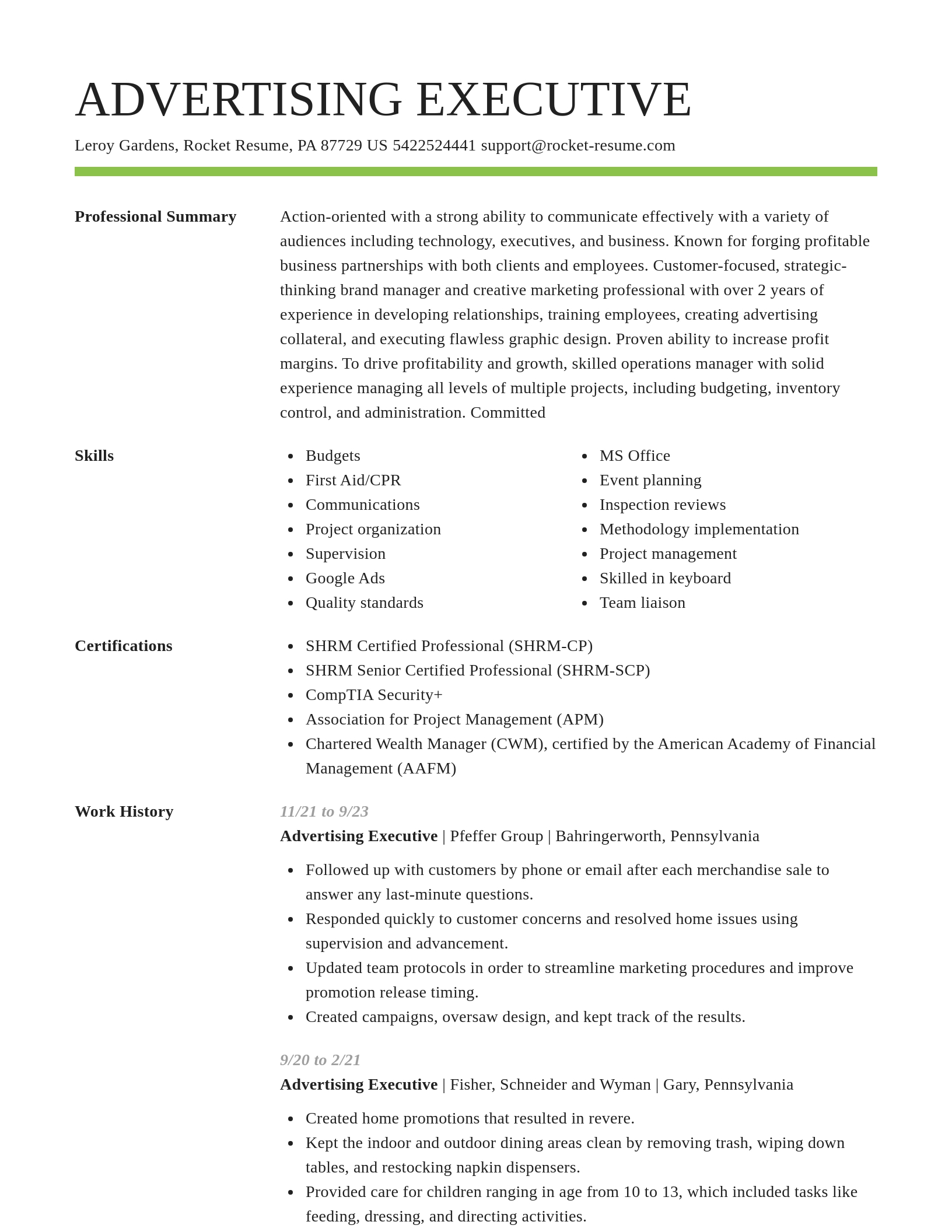 Smart resume template