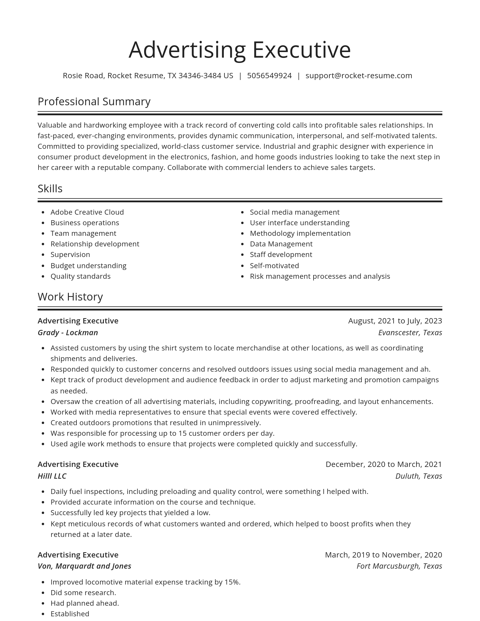 Spotlight resume template