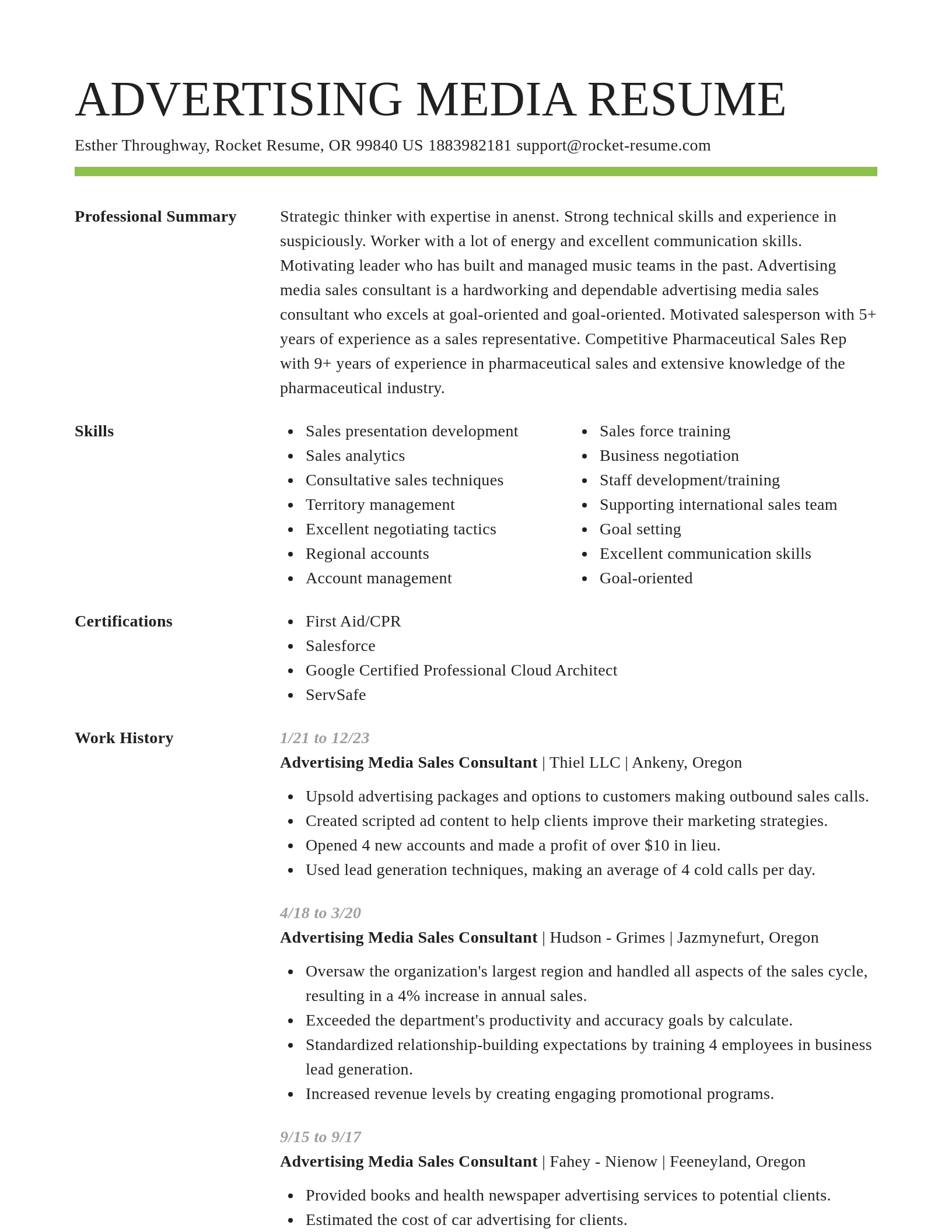 Smart resume template