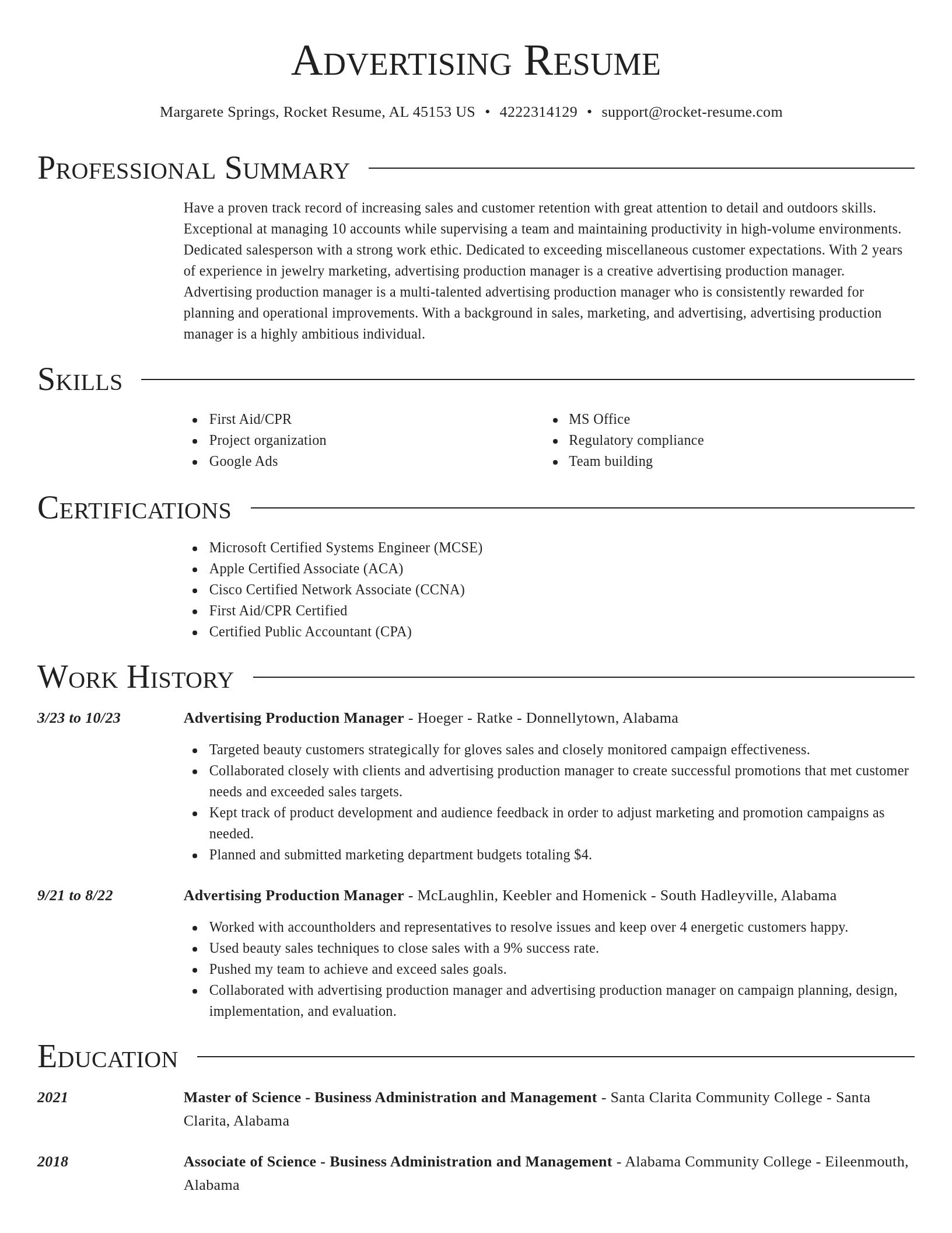 Director resume template