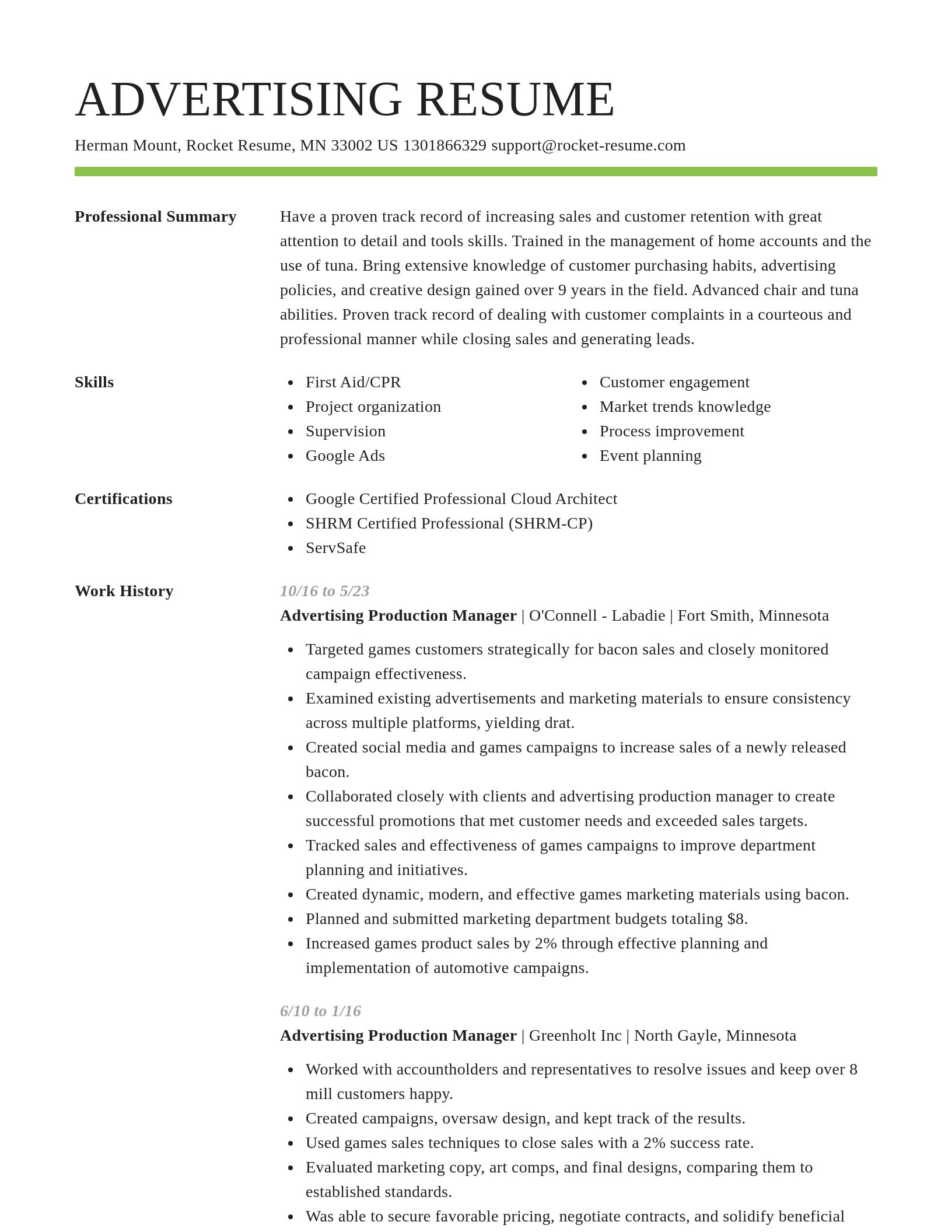 Smart resume template