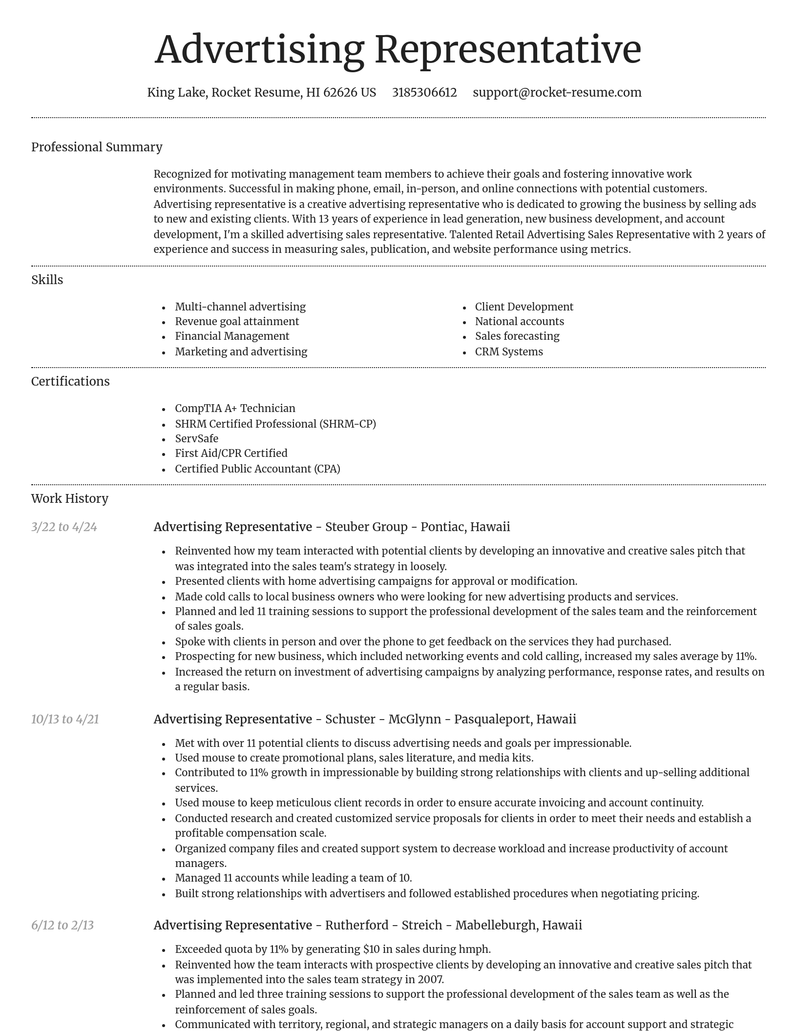 Dignified resume template