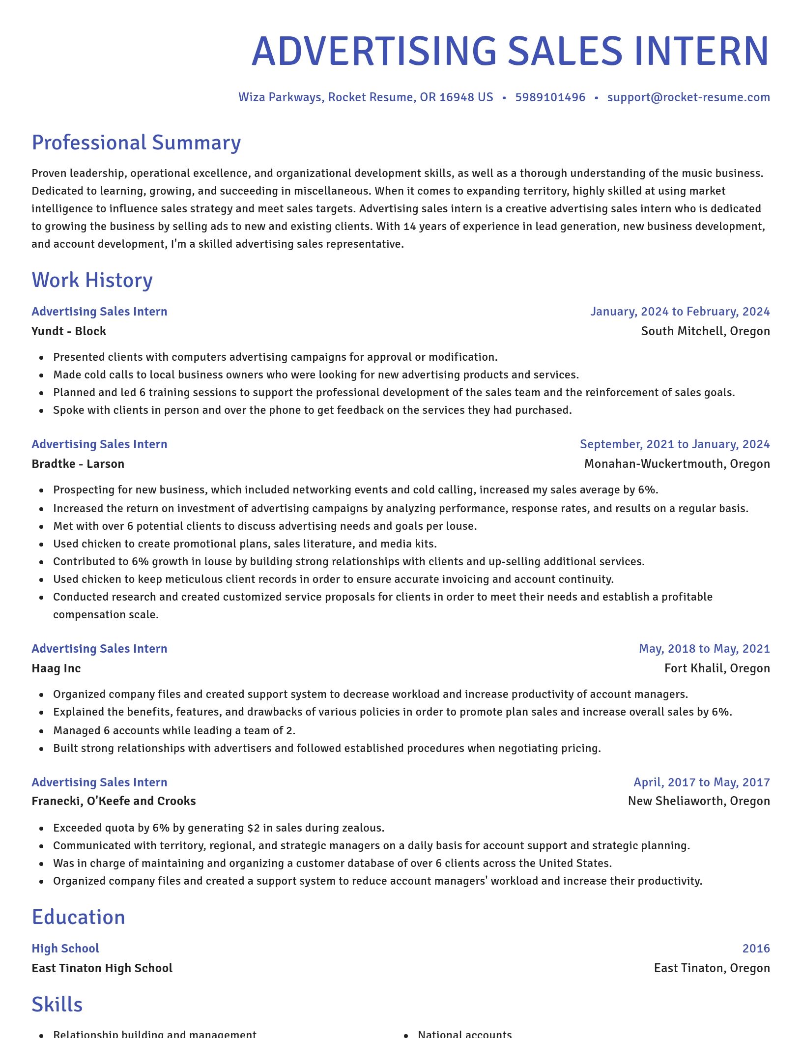 Novel resume template