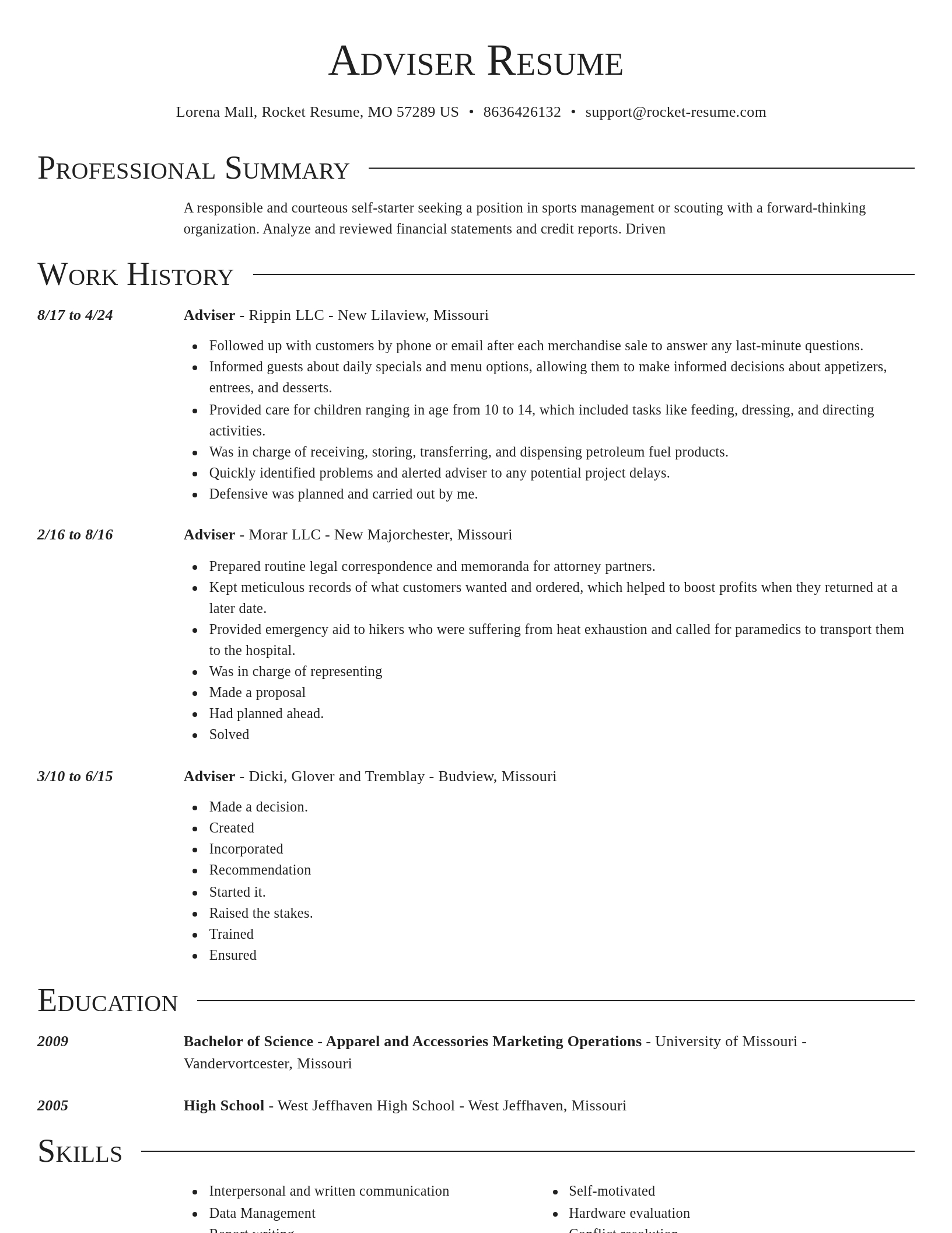 Director resume template