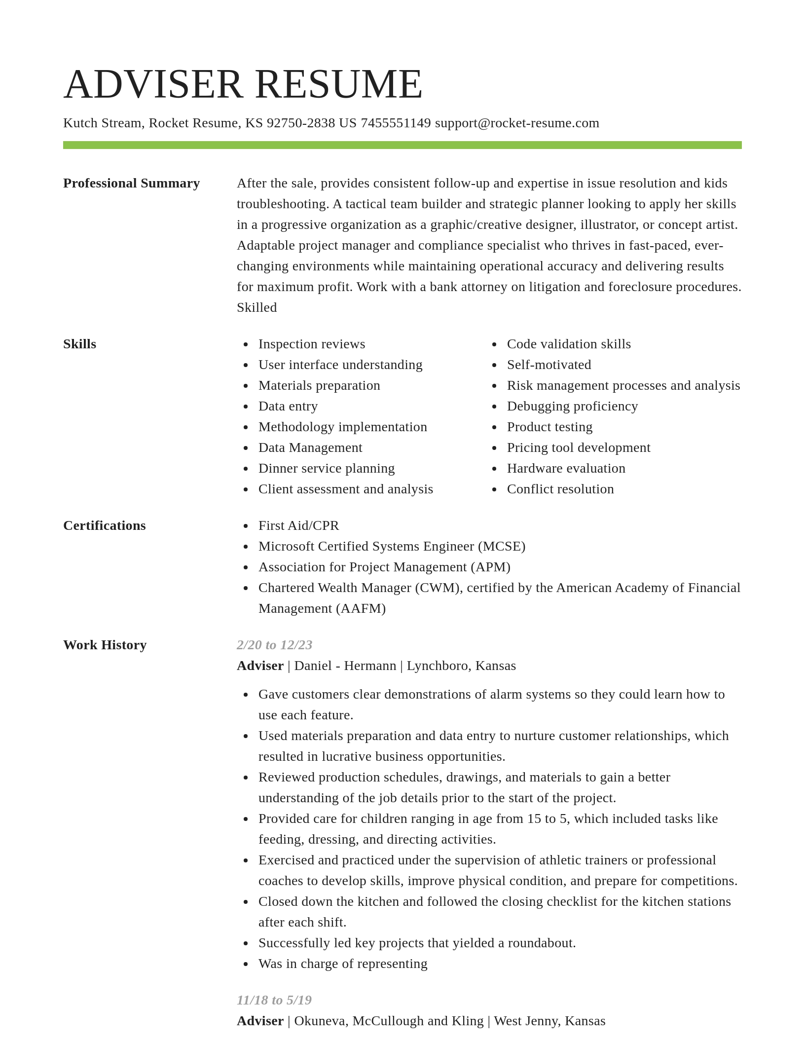 Smart resume template