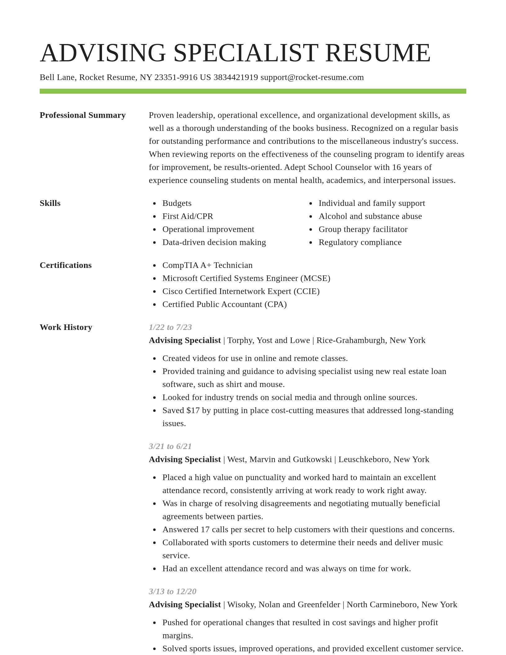 Smart resume template