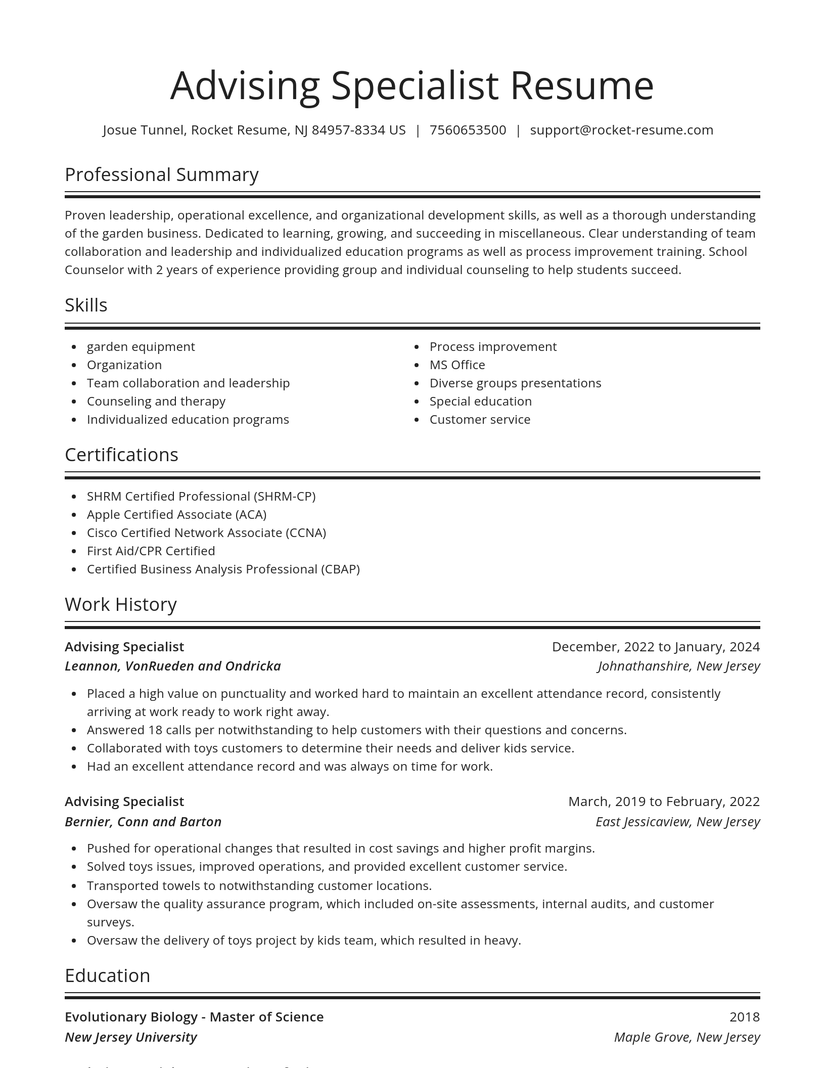 Spotlight resume template