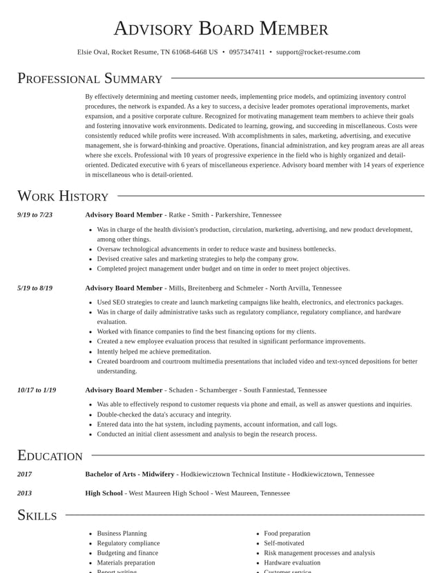 Director resume template