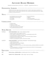 Advisory Board Member resume template