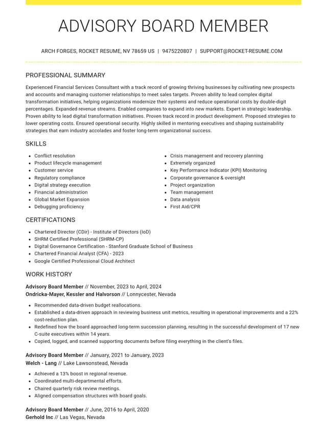 Grand resume template