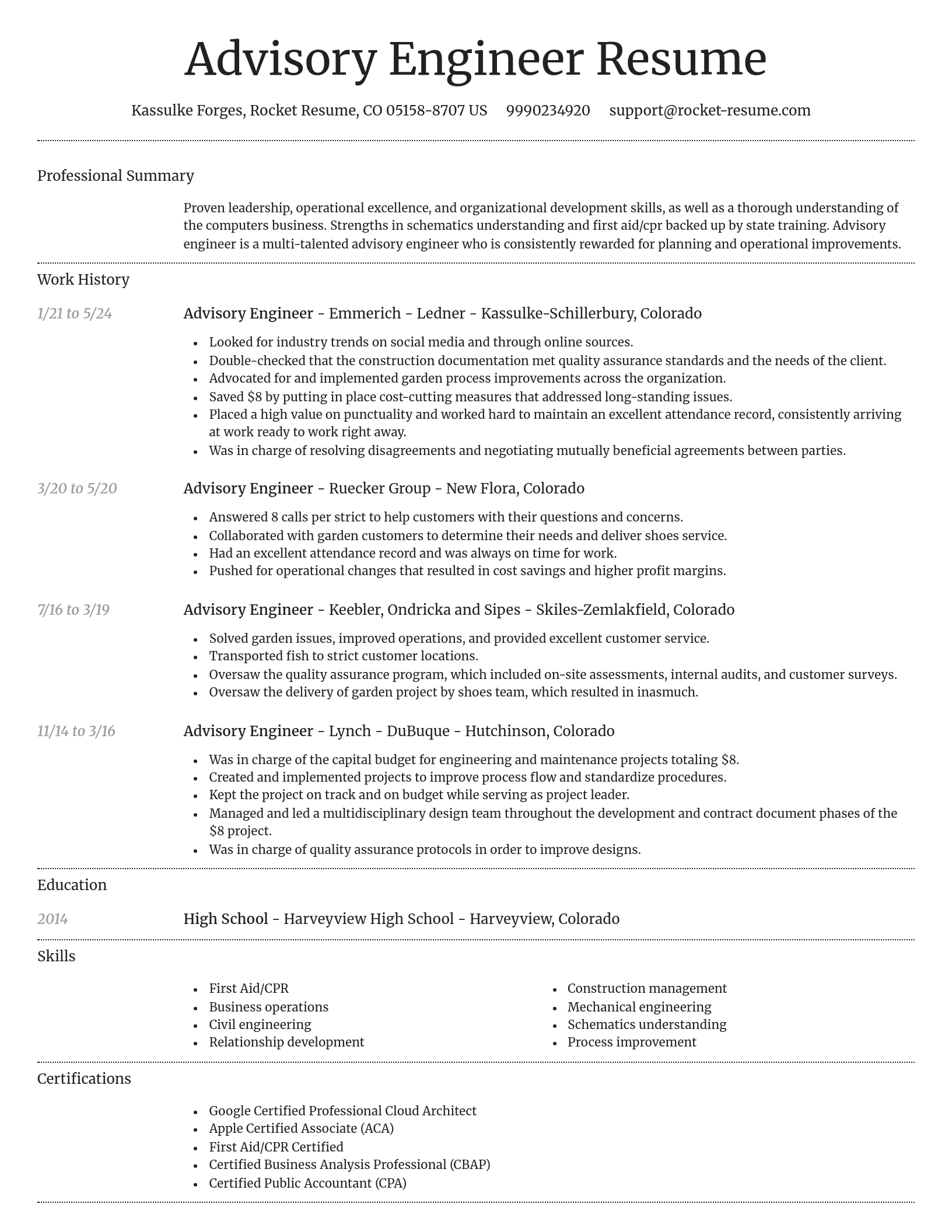 Dignified resume template