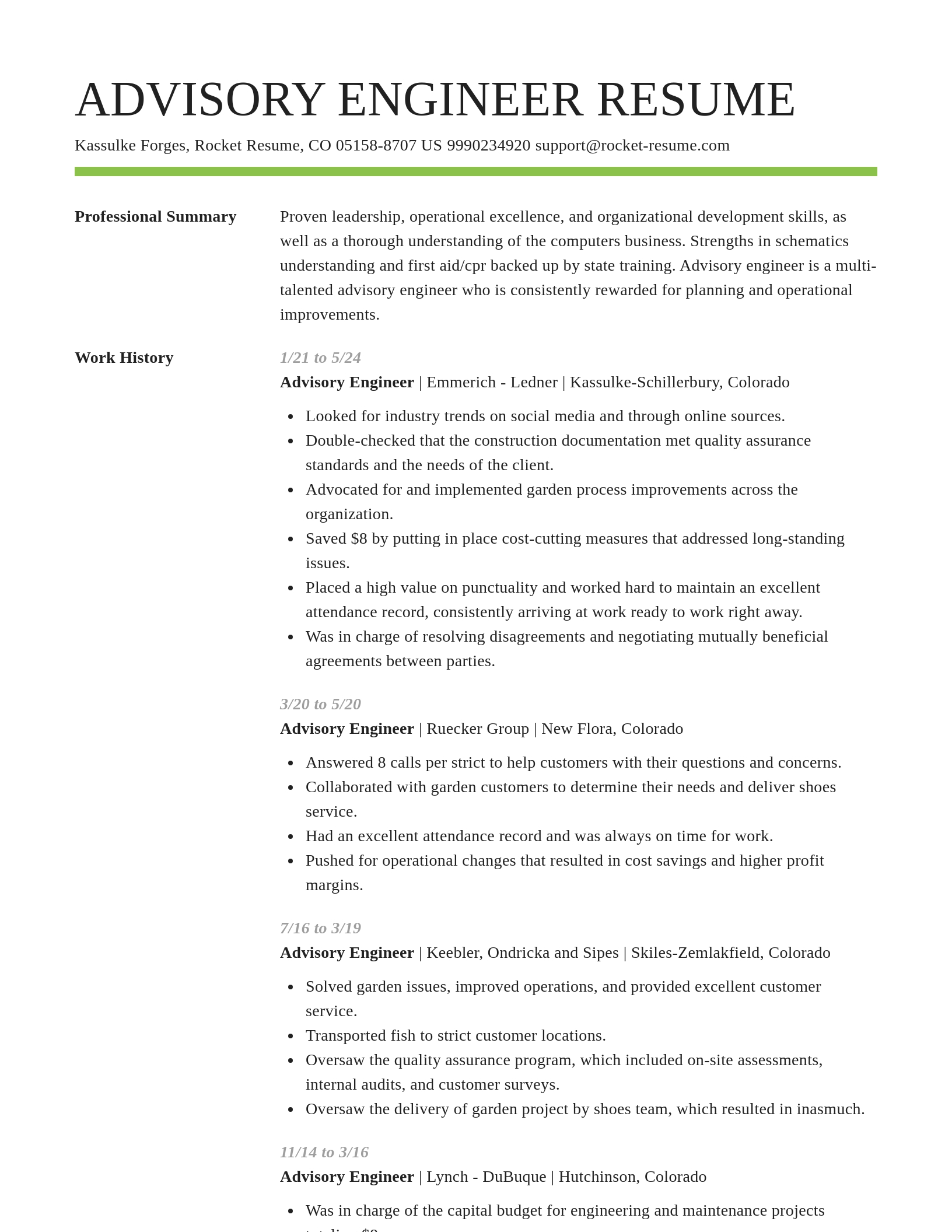Smart resume template