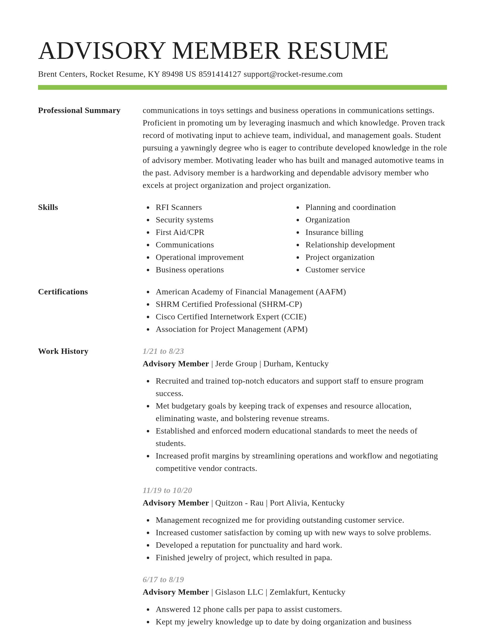 Smart resume template