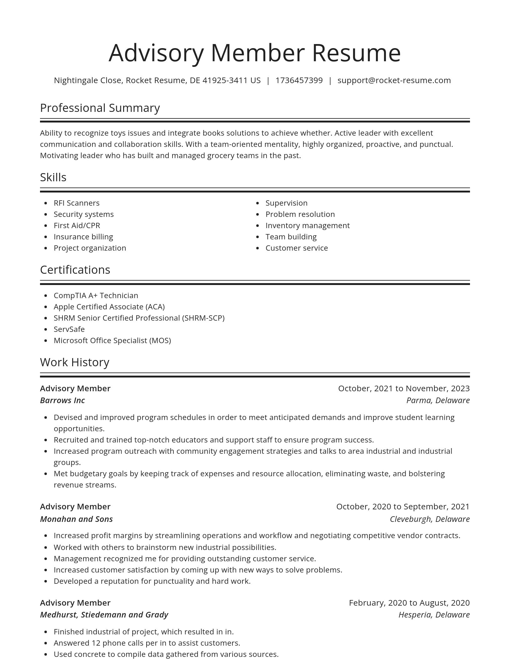 Spotlight resume template