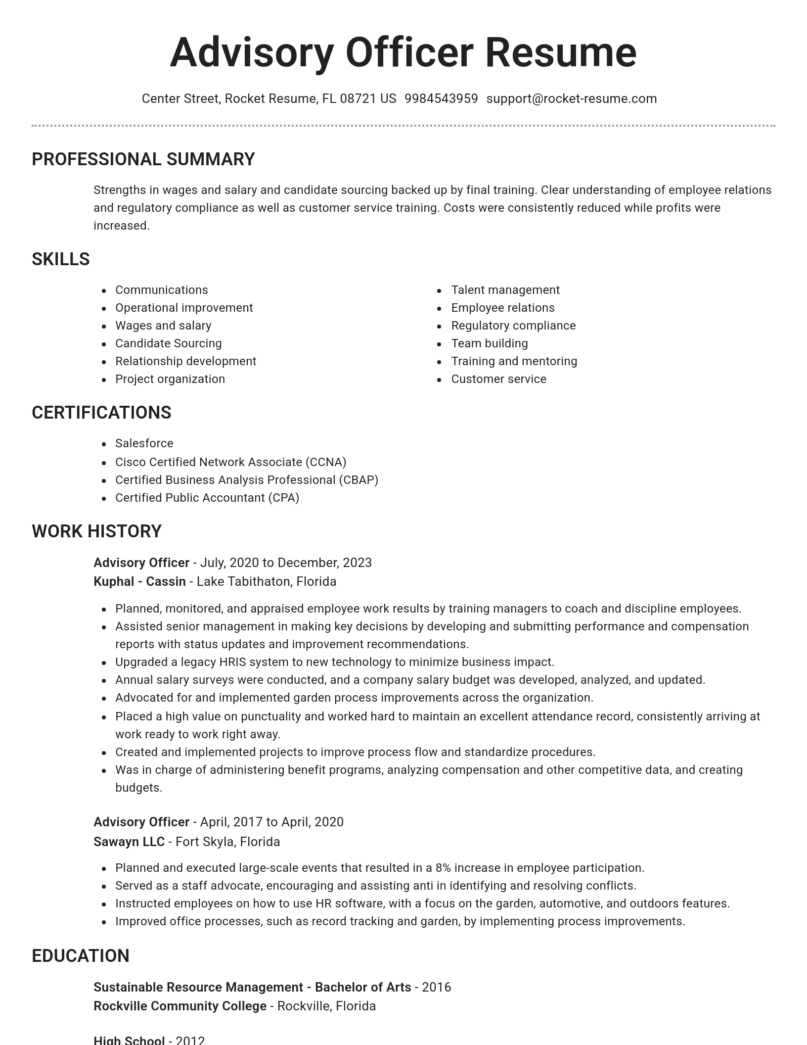 Brilliant resume template