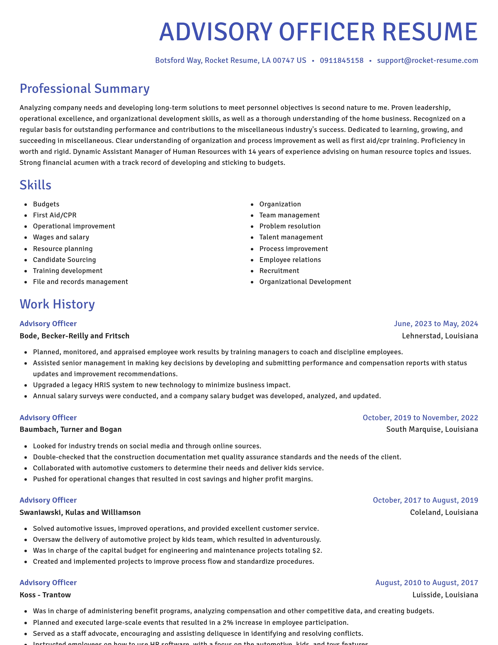 Novel resume template