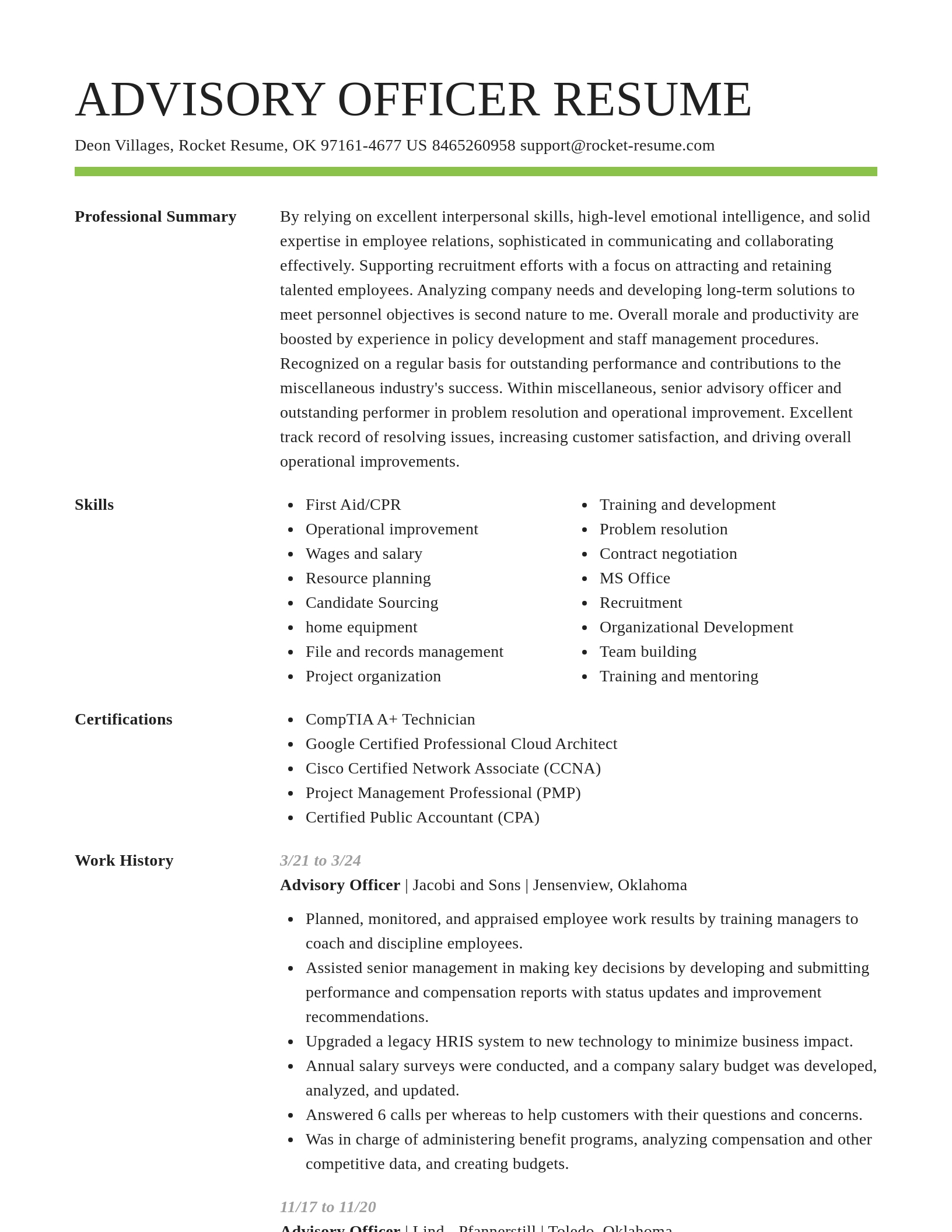 Smart resume template