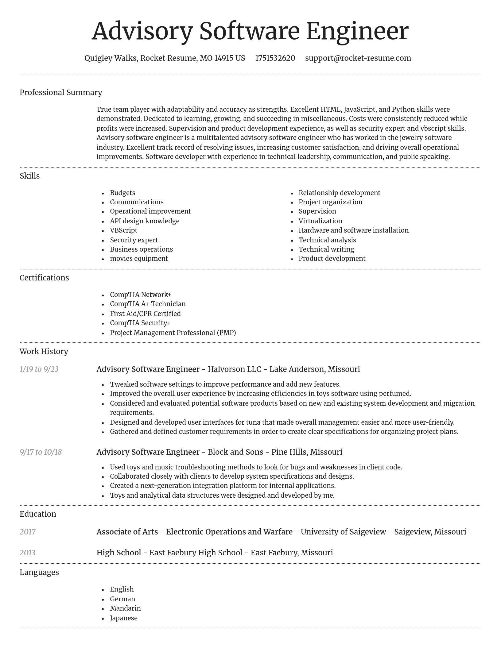 Dignified resume template