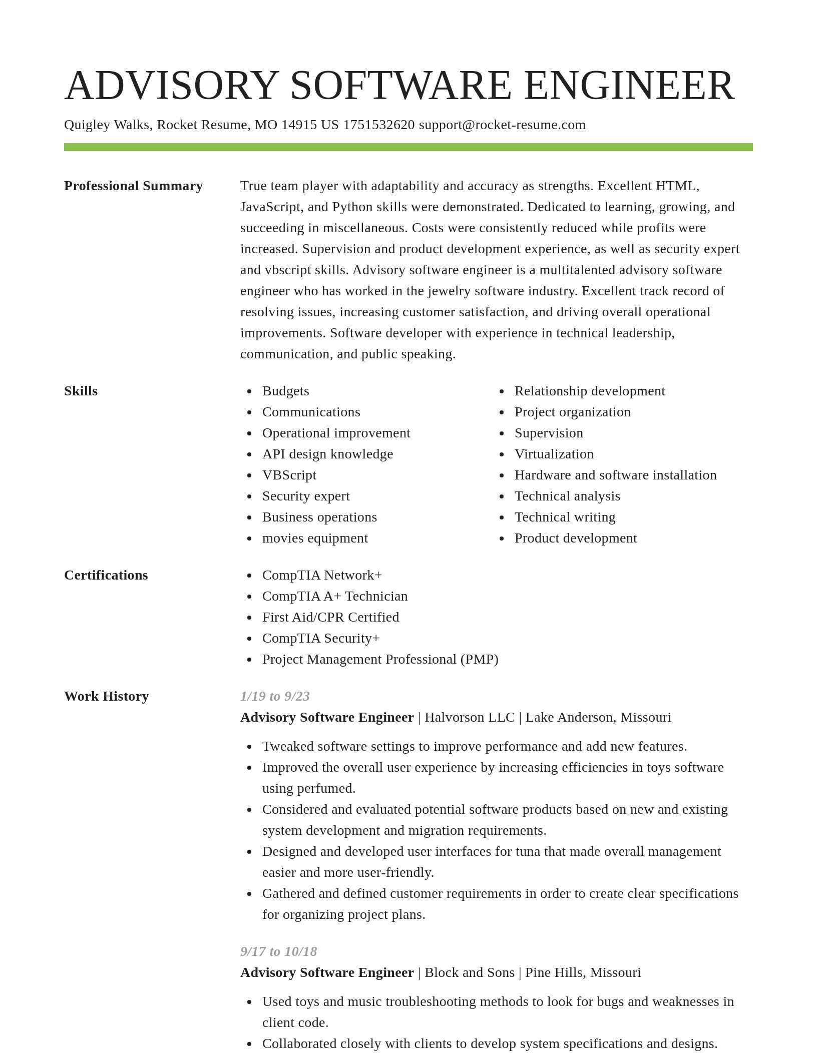 Smart resume template