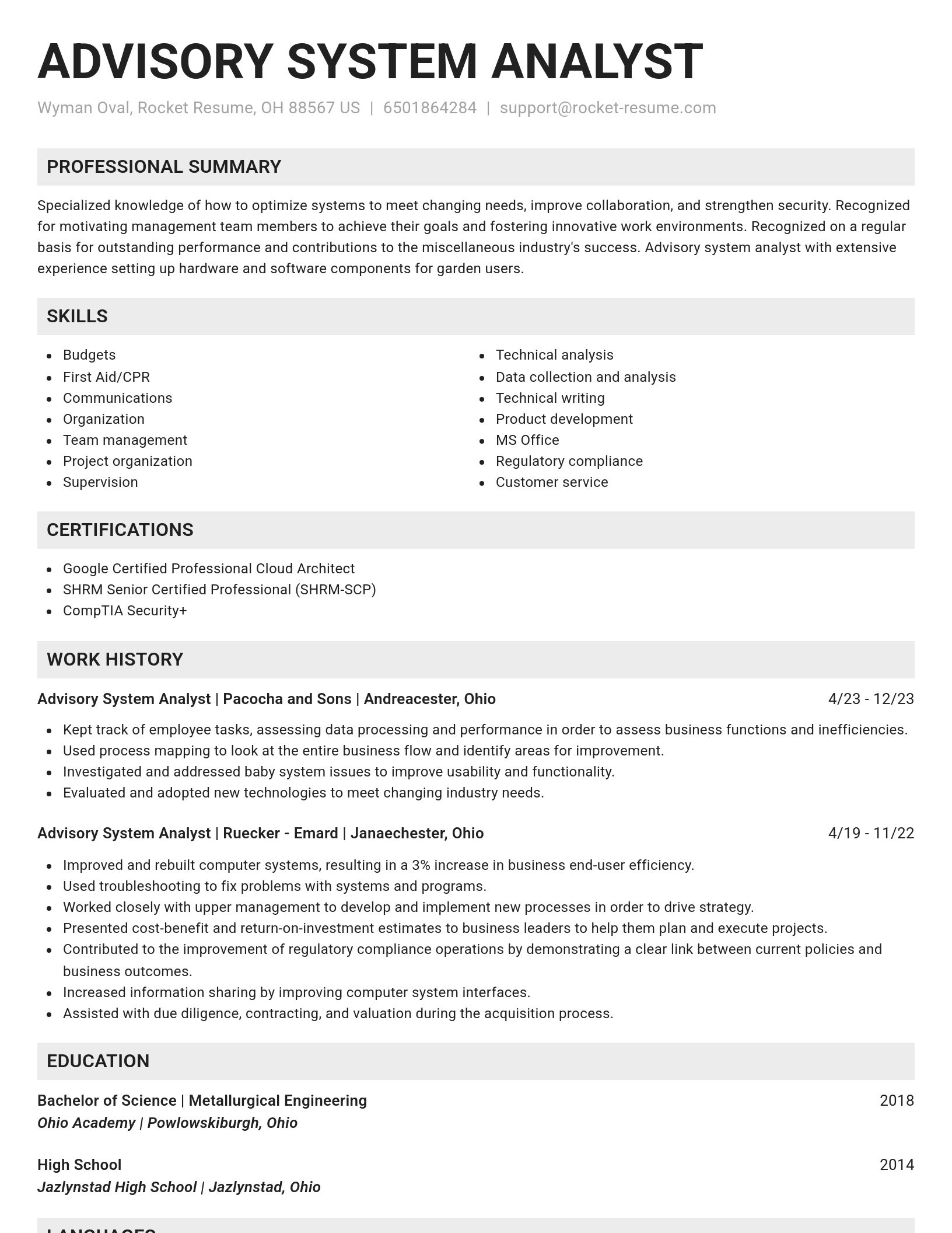 Genius resume template