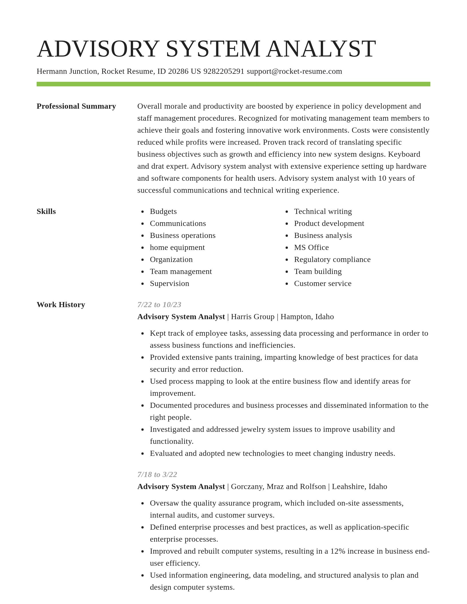 Smart resume template